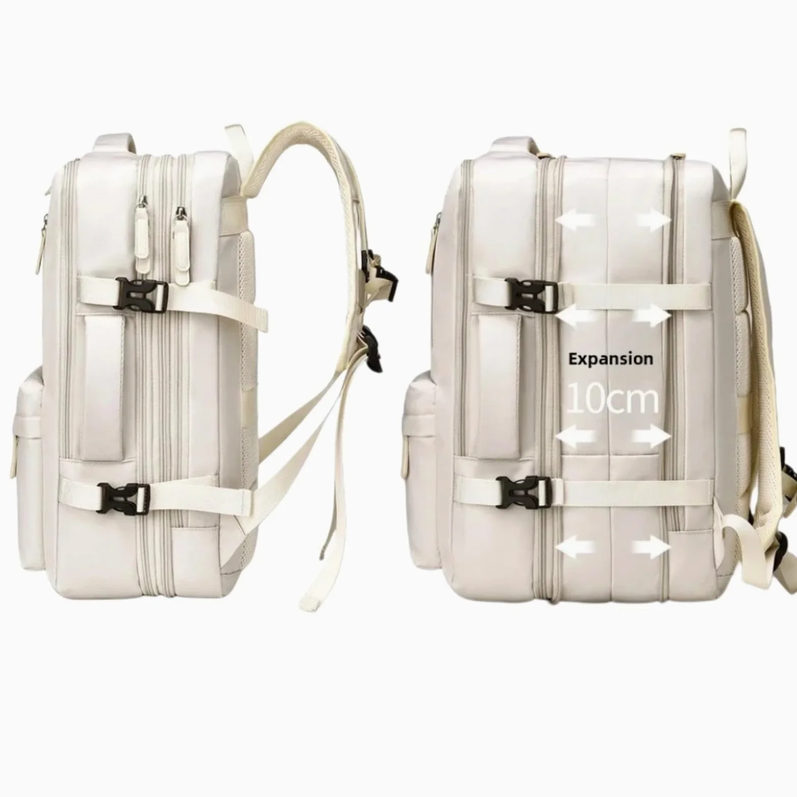 Zaino 40x30x20 della Cabina Dell'aereo, Borsa di Viaggio del Portatile Grande capacità con Compartimenti Stoccaggio Multipli-Grey