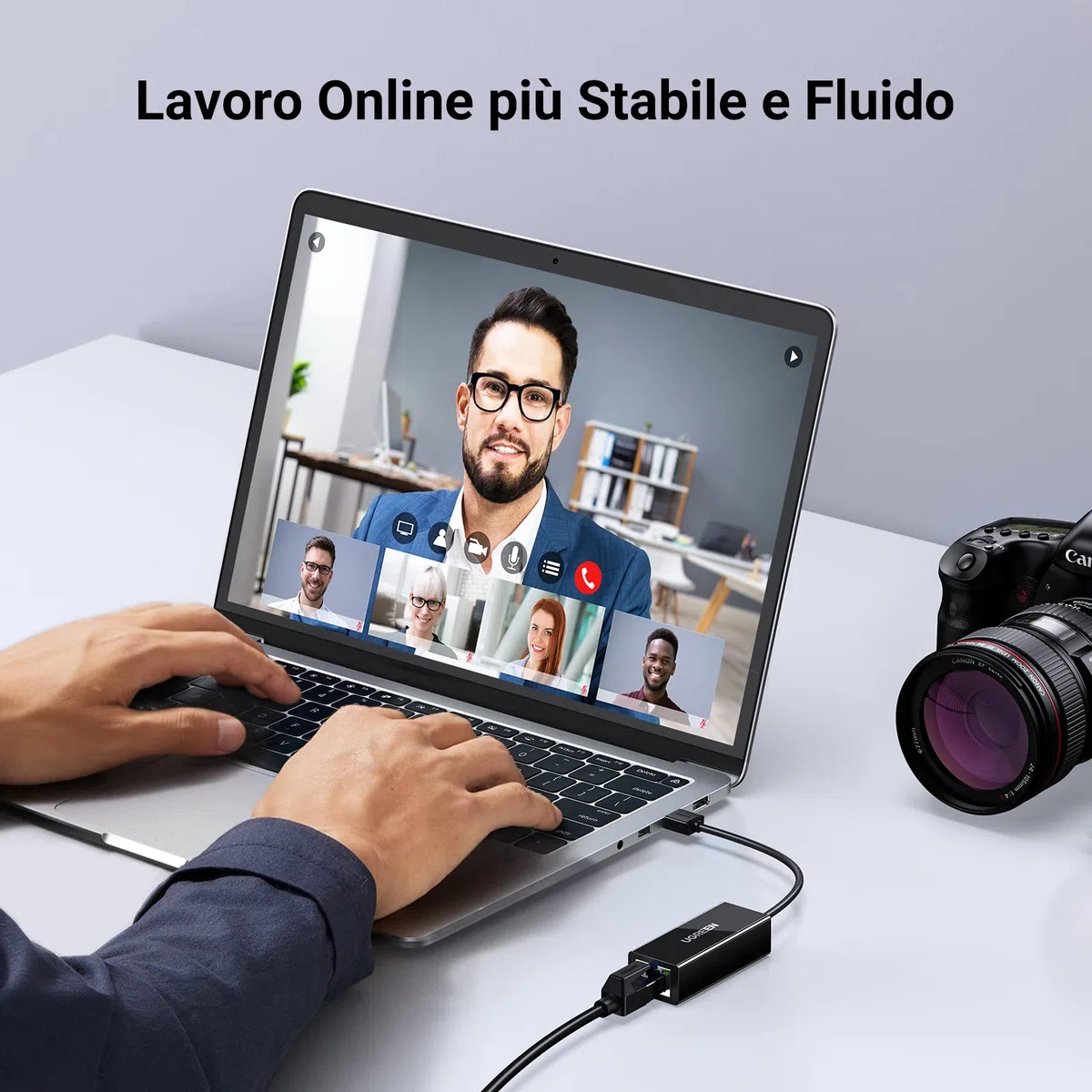 UGREEN Adattatore USB a Ethernet RJ45, Convertitore di Red Lan 100Mbps per Console Switch, XiaoMi Mi Box S/3, Macbook Pro/Air, Chromecast (Nero)