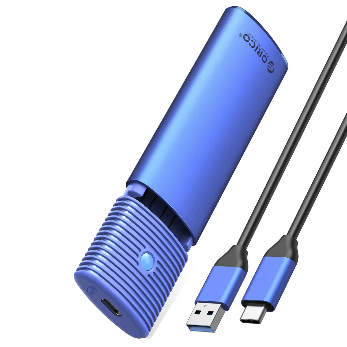 ORICO Case SSD M.2 SATA in Alluminio, Adattatore USB 3.2 USB-C 5Gbps, M2 Enclosure Esterno per SSD da 4TB Basati su SATA B-Key/B+M-Key 2230/2242/2260/2280 (non per NVMe), Senza Attrezzi-PWM2-BL