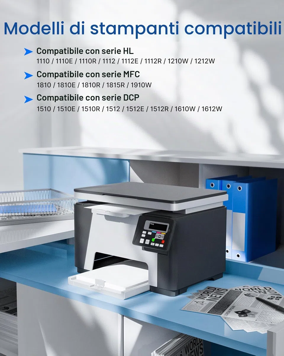 GPC Image TN1050 Compatibili per Brother TN1050 TN-1050 Cartucce di Toner per DCP-1612W DCP-1610W HL-1210W MFC-1910W HL-1112 HL-1212W DCP-1510 MFC-1810 DCP-1612 (Nero, 2-Pack)