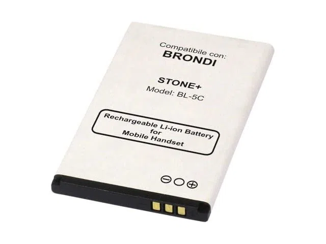 MOVE Batteria SPECIFICA PER BRONDI STONE+ Liion 3.7V 950 mAh Sostiuisce perfettamente: [Model:BL5C] ATTENZIONE: CONTROLLARE CHE IL CODICE PRODOTTO COINCIDA CON QUELLO DELLA BATTERIA D