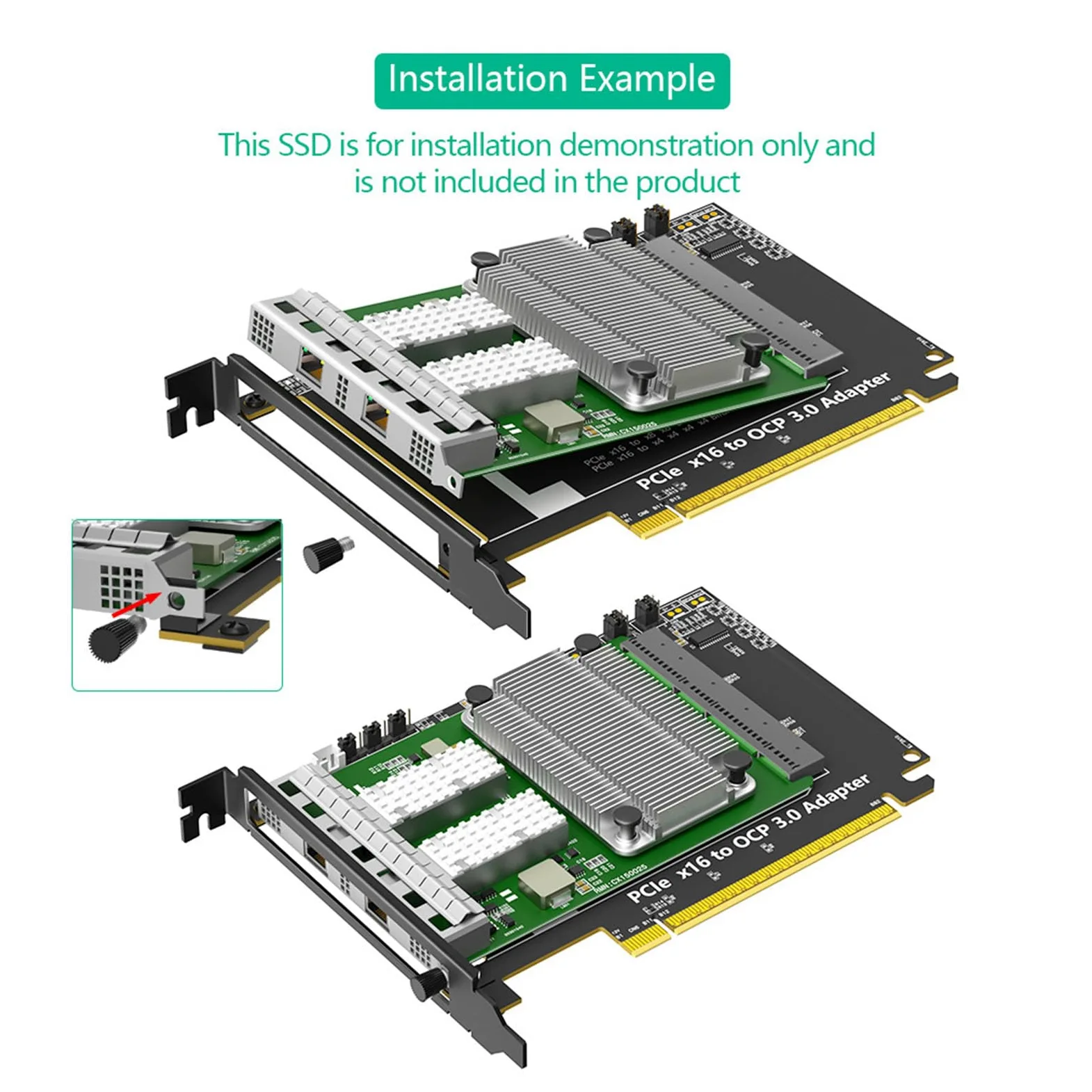 Scheda di rete di conversione OCP NIC3.0 a PCIe 5.0 X16 per server | Trasferimento dati a piena velocità per data center in rete con durabilità industriale e server di sistemi multipli