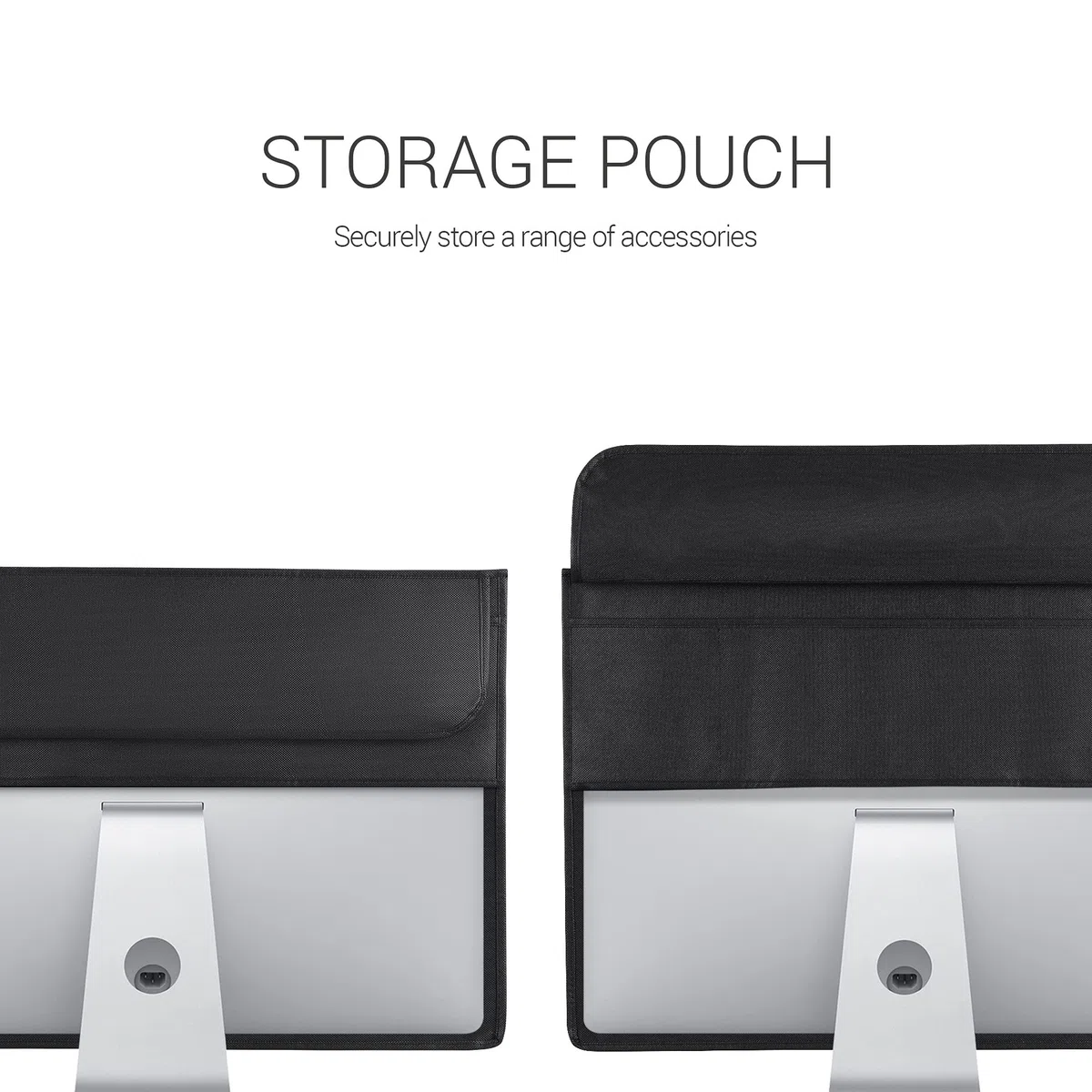 kwmobile Cover Compatibile con 20-22" Monitor - Fodero per Monitor - Copertura Antipolvere Schermo PC con 2 Tasche Extra - Bianco/Nero