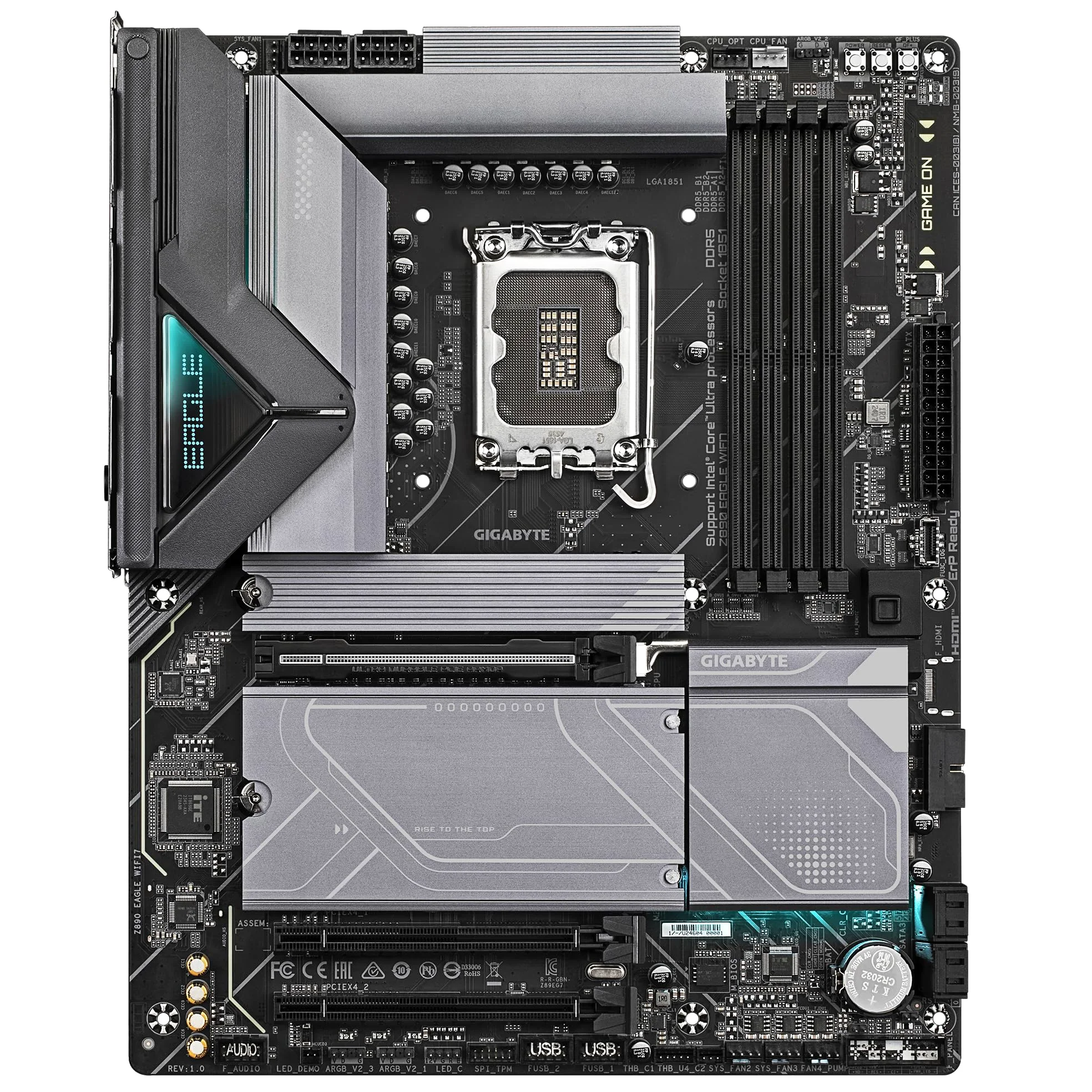 GIGABYTE Scheda madre Z890 EAGLE WIFI7 - Supporta CPU Intel Core Ultra (Serie 2), 14+1+2 fasi VRM, fino a 8800MHz DDR5 (OC), 1xPCIe 5.0 + 3xPCIe 4.0, Wi-Fi 7, LAN 2.5GbE, Thunderbolt 4