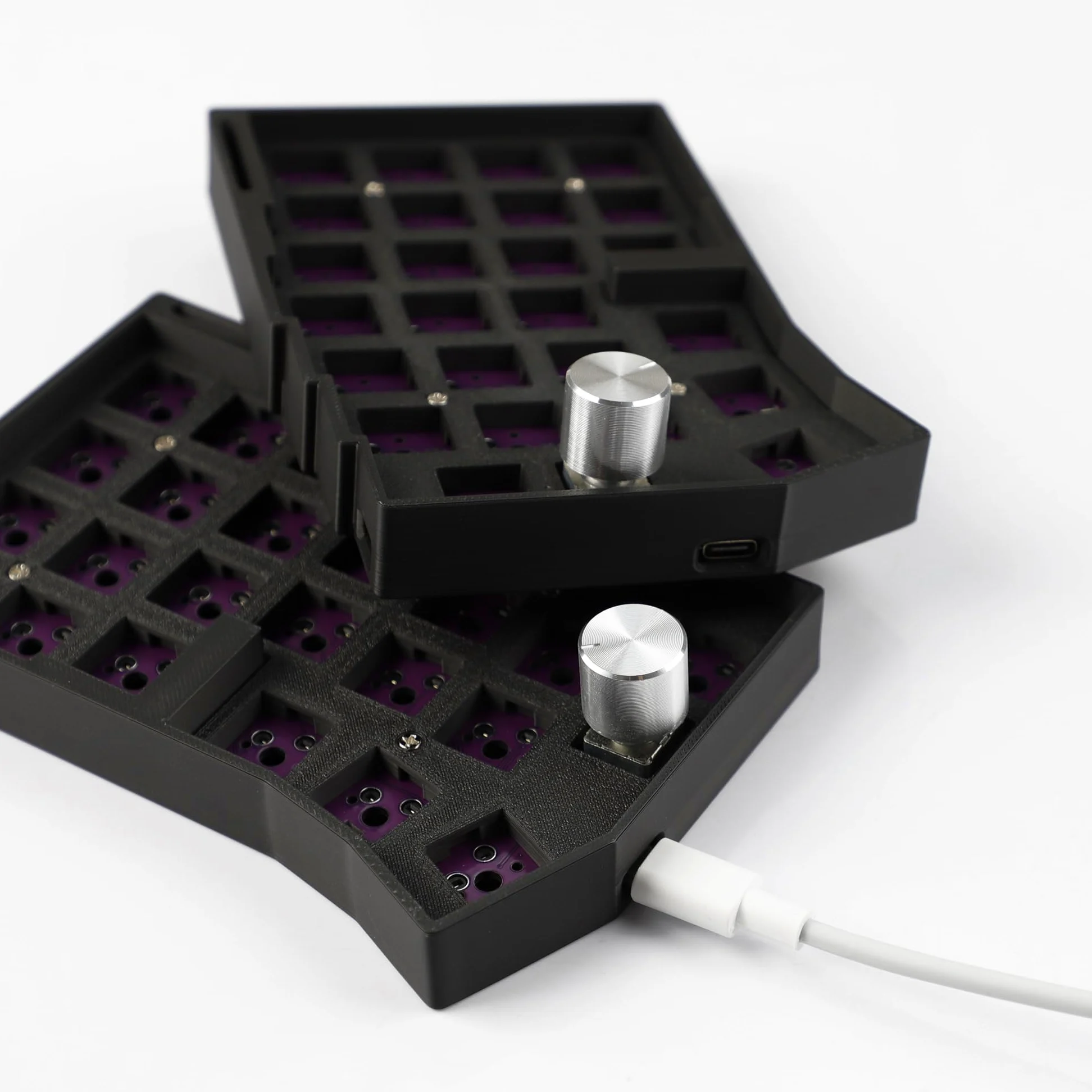 YMDK Worne Wired Split Tastiera Manopola 52 Tasti Ergonomico RGB Swap Cornix Layout 3D PLA QMK Vial Mini Kit Tastiera