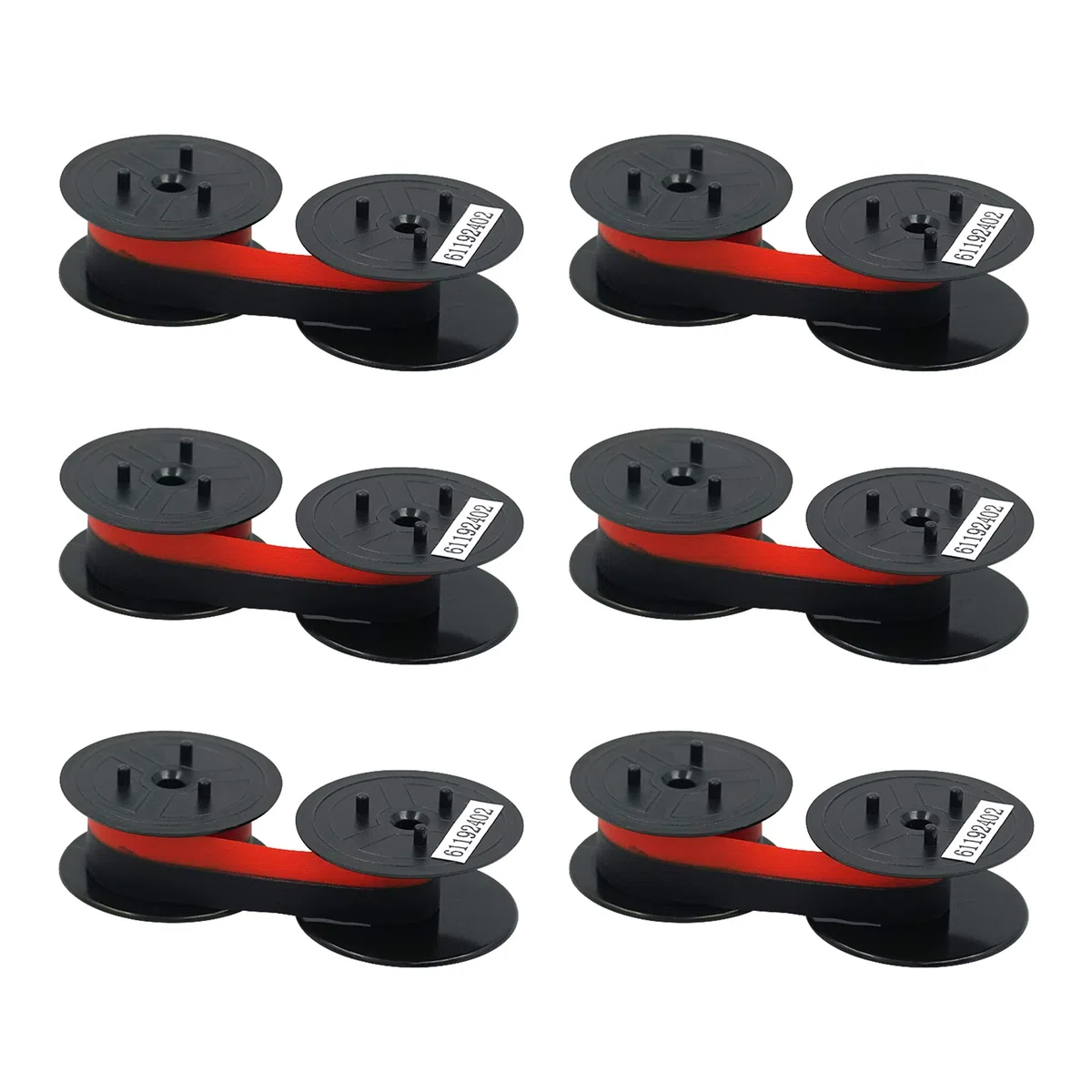 Printerfield GR.24 Spool Calculator Ribbon/Typewriter Ribbon CAL.RIBBON GR24/GR41/GR42 for STAR DP8340 - Black/Red (6 Pack)