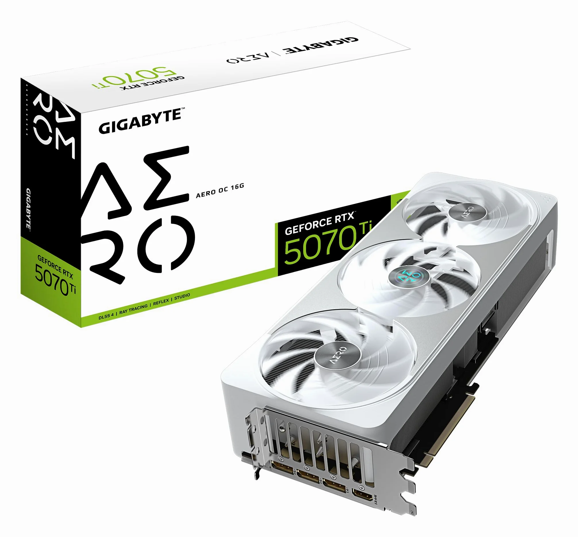 Gigabyte GeForce RTX 5070 Ti AERO OC 16G Scheda Grafica - 16GB GDDR7, 256 bit, PCI-E 5.0, 2588 MHz Core Clock, 3 x DP 2.1a, 1 x HDMI 2.1b, NVIDIA DLSS 4, GV-N507TAERO OC-16GD
