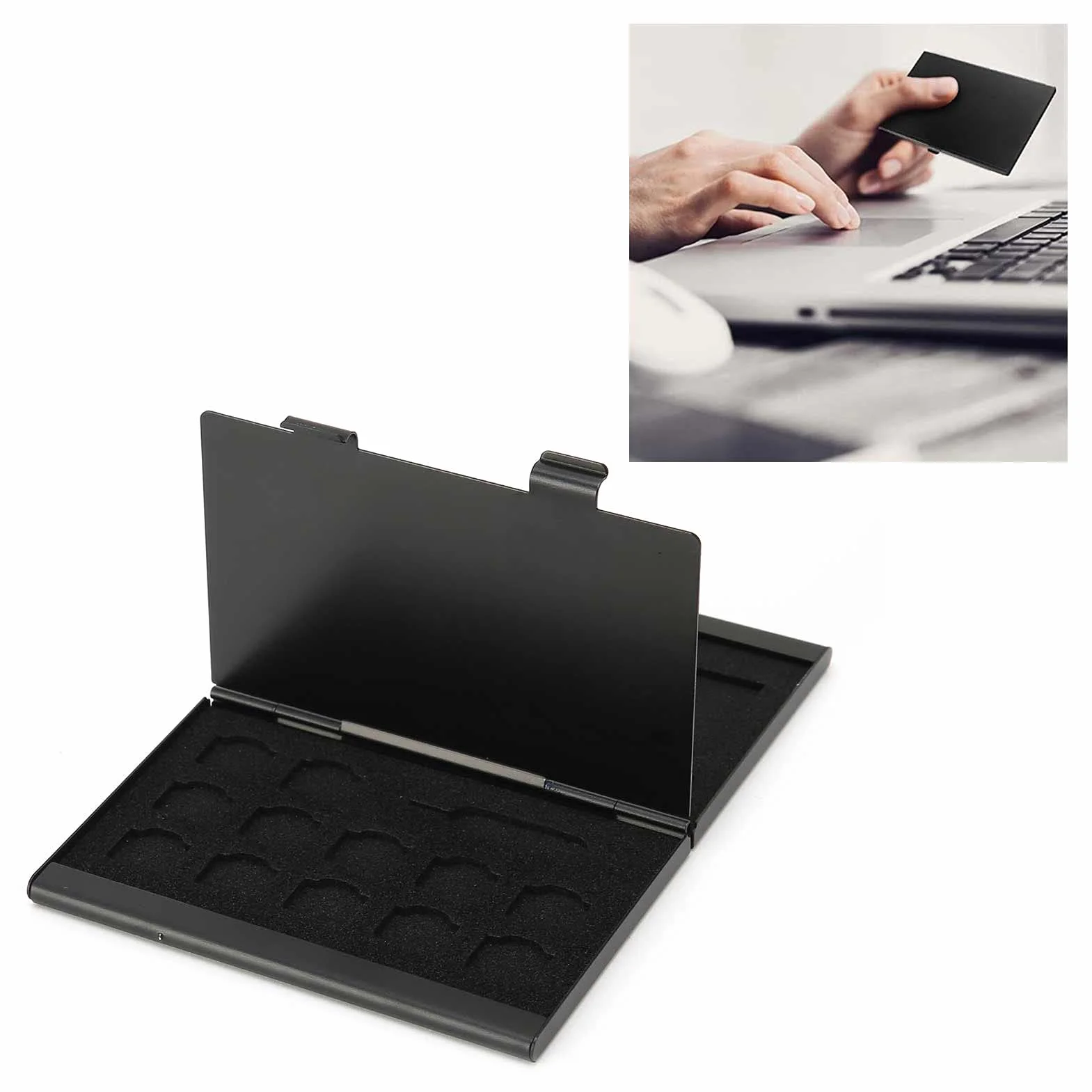 Custodia per Scheda SIM in Alluminio Antiurto, Portafoglio per Scheda di Memoria con 4 SIM + 12 Nano + 4 SIM + 1 Slot Pin, Leggera
