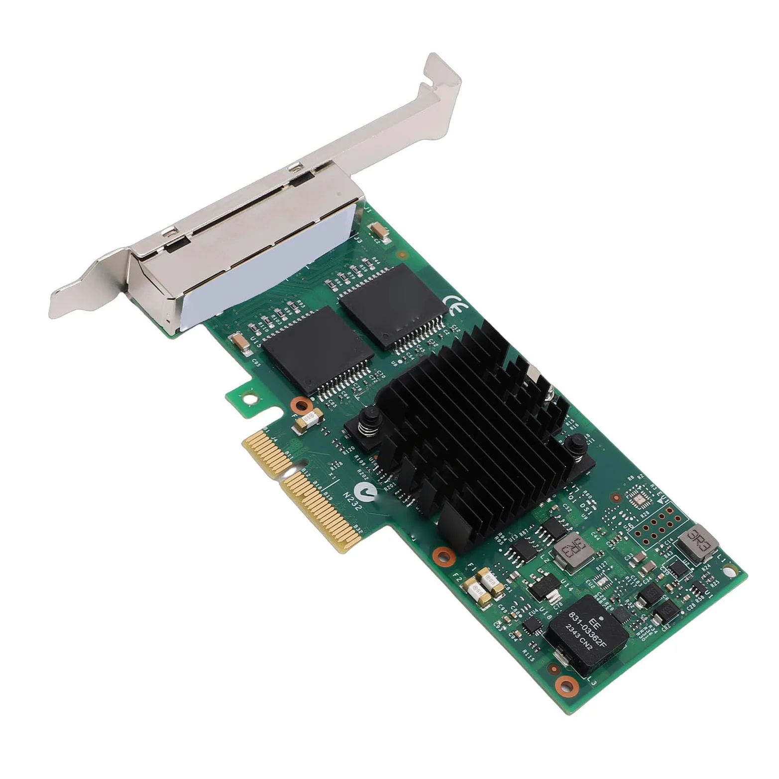 Cryfokt Scheda di Rete Gigabit PCIe a 4 Porte Chipset 82580 Adattatore Ethernet Quad RJ45 con Staffa a Basso Profilo Scheda di Rete Server per PC Desktop Industriali e Workstation