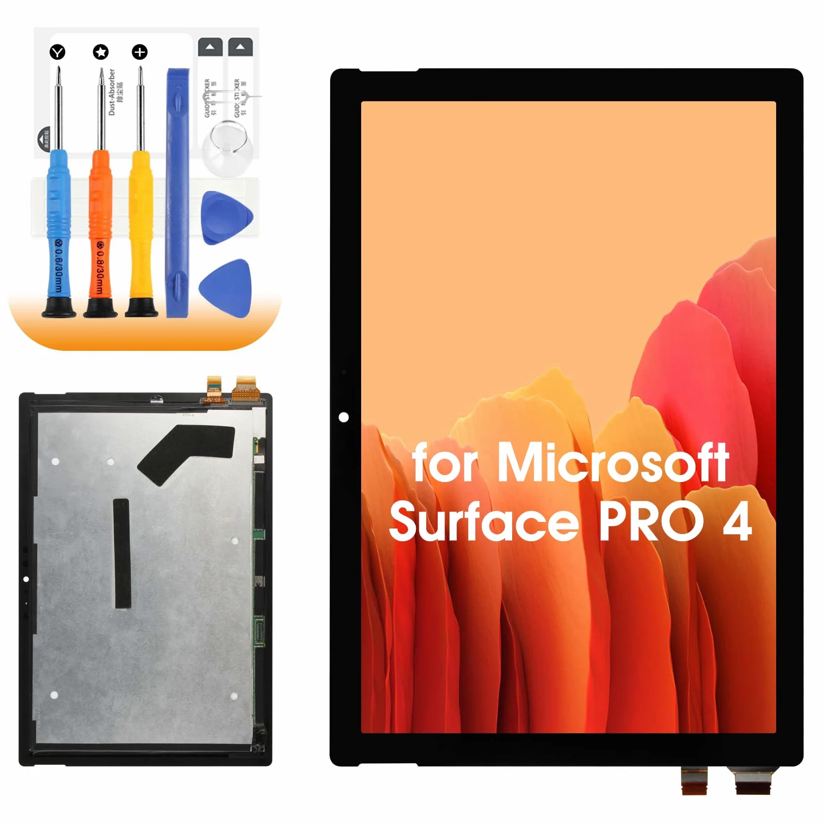 AGCUT Schermo LCD per Microsoft Surface Pro 4 LCD Display per Microsoft Surface Pro 4 1724 12,3 Pollici (M1010537 003) Schermo di Ricambio Digitalizer Touchscreen Glass Panel Assembly con Strumenti, N