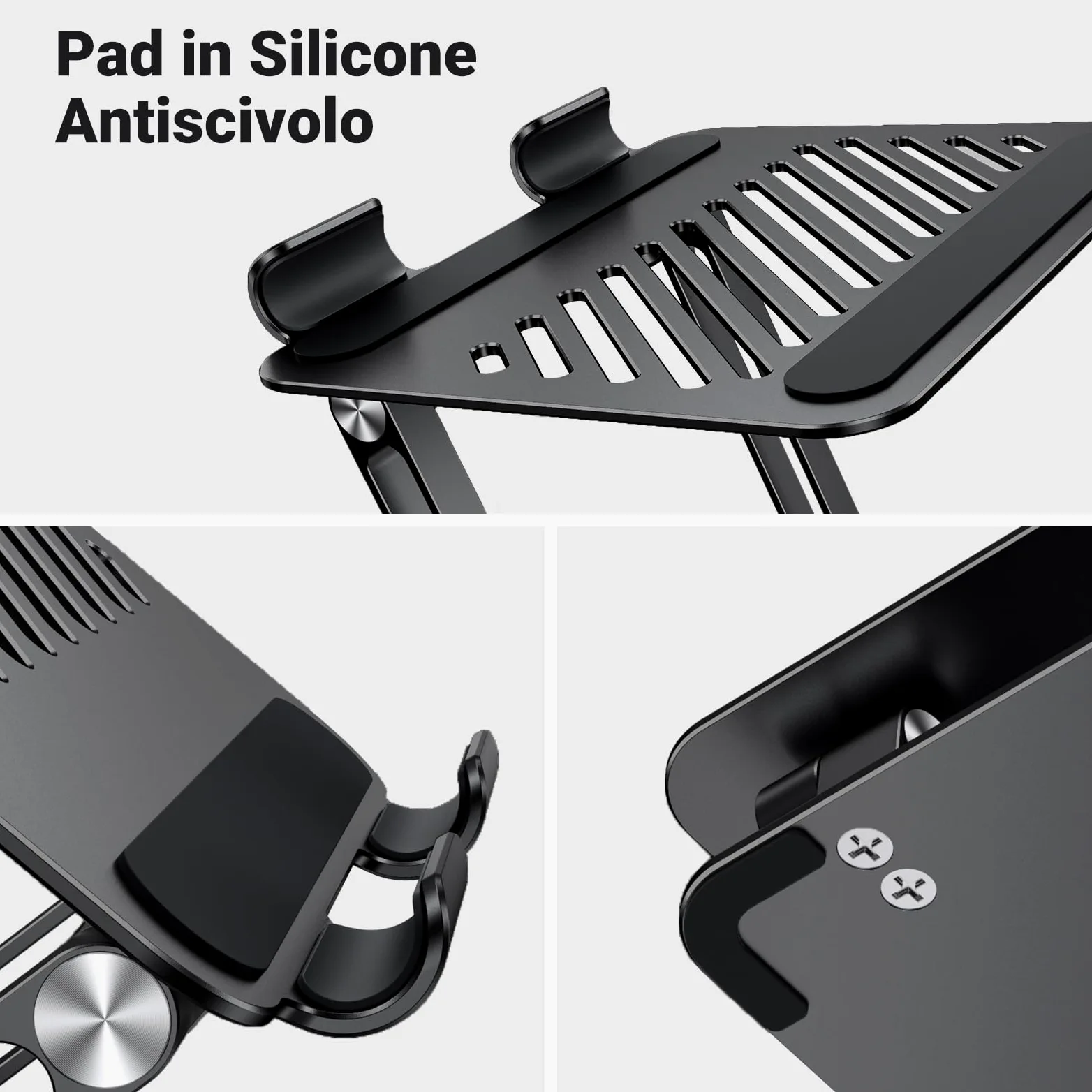 UGREEN Supporto per Tablet da 4,7" a 12,9" Universale, Porta Cellulare da Tavolo Regolabile Pieghevole per iPad 2022, MatePad, Galaxy Tab, Xiaomi Pad, iPhone 16 Plus Pro Max Nero