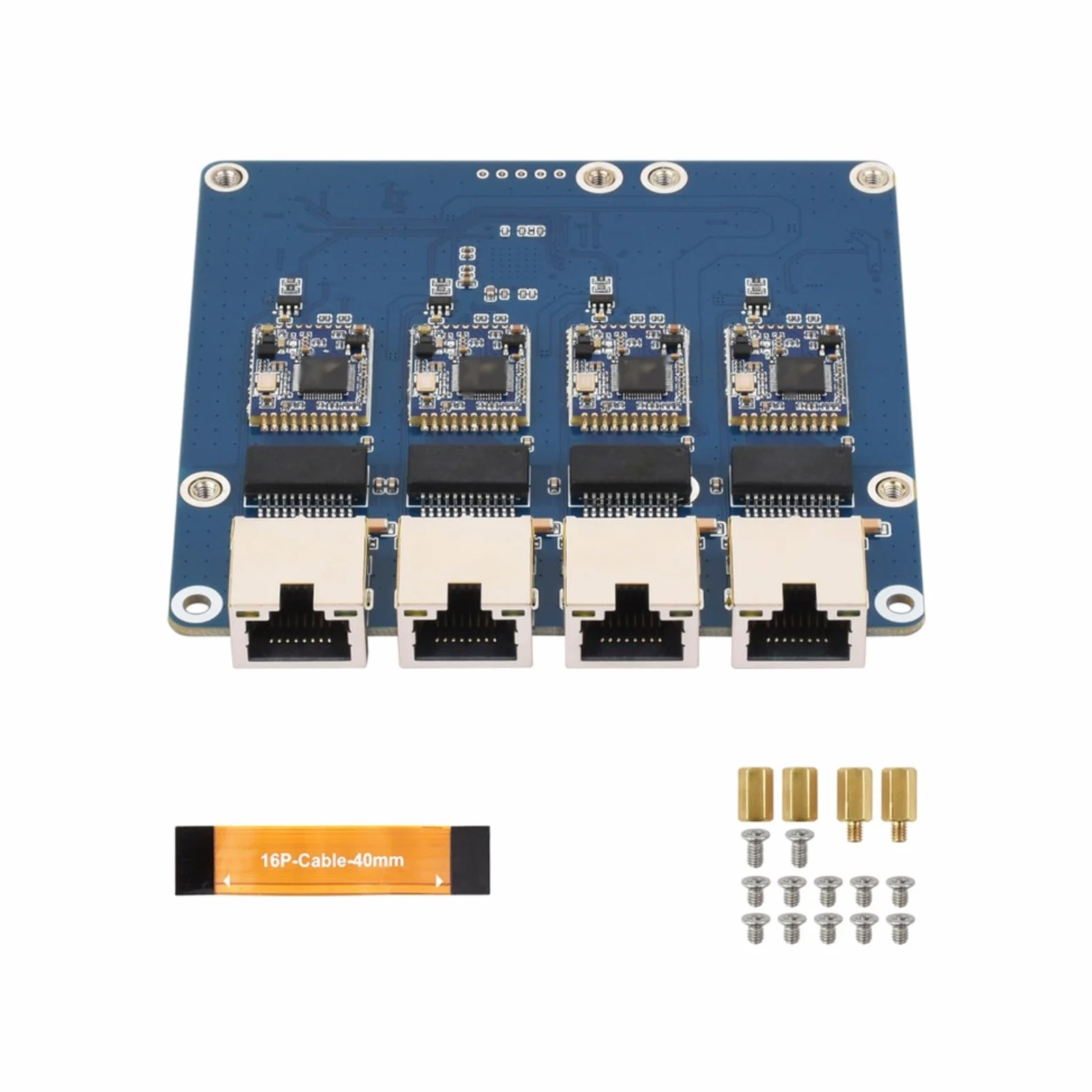Scheda adattatore Ethernet a 4 porte senza driver per Raspberry Pi 5, hub di rete Gigabit che supporta la trasmissione rapida dei dati 2.5G (scheda Gigabit ETH)