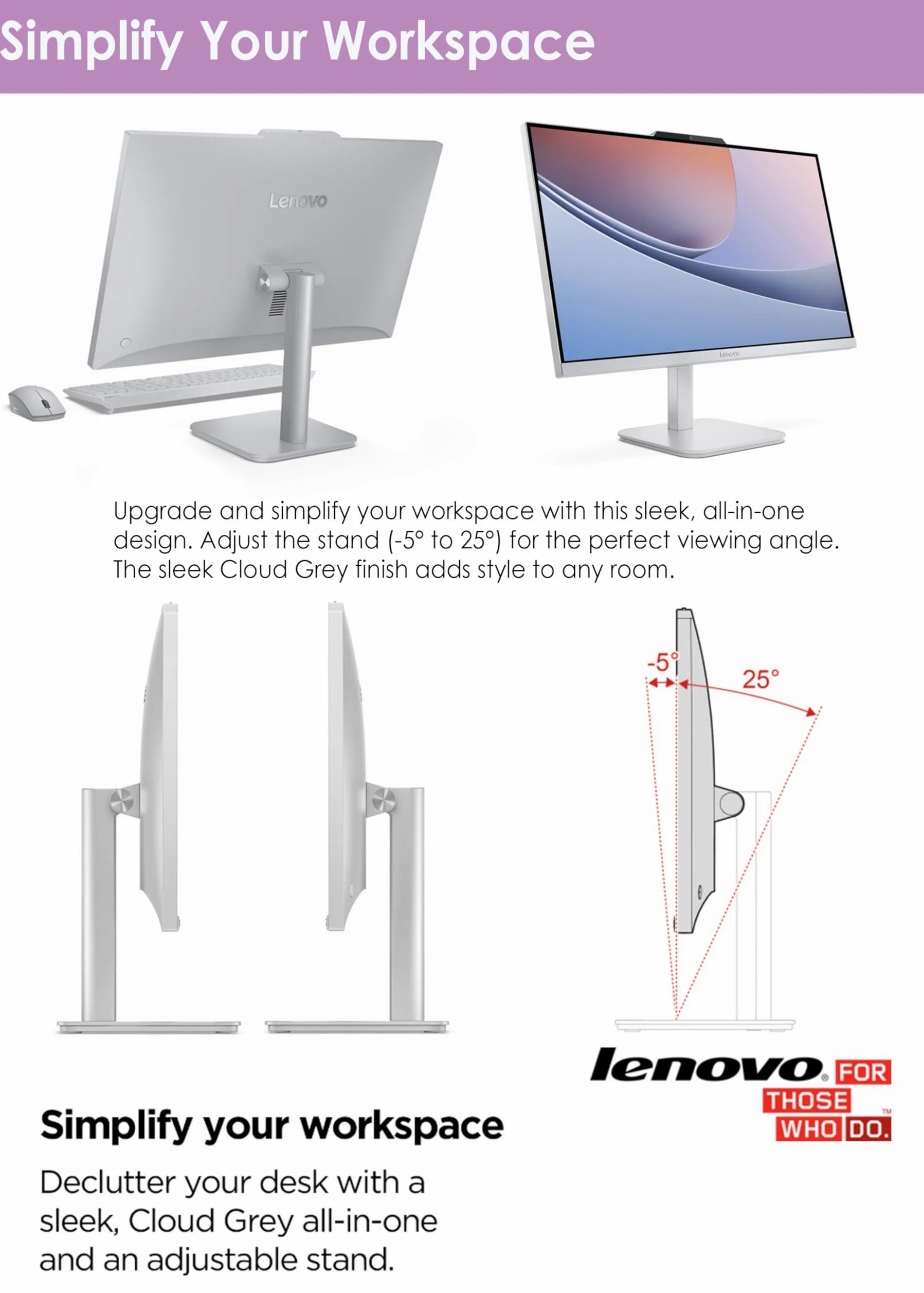 Lenovo Desktop All-in-One con processore Intel 4-Core | Display Full HD da 24 pollici | RAM DDR4 da 32 GB, SSD PCIe da 512 GB | WiFi 6| Bluetooth| USB, porte Ethernet, Windows 11 Pro | Uscita HDMI per
