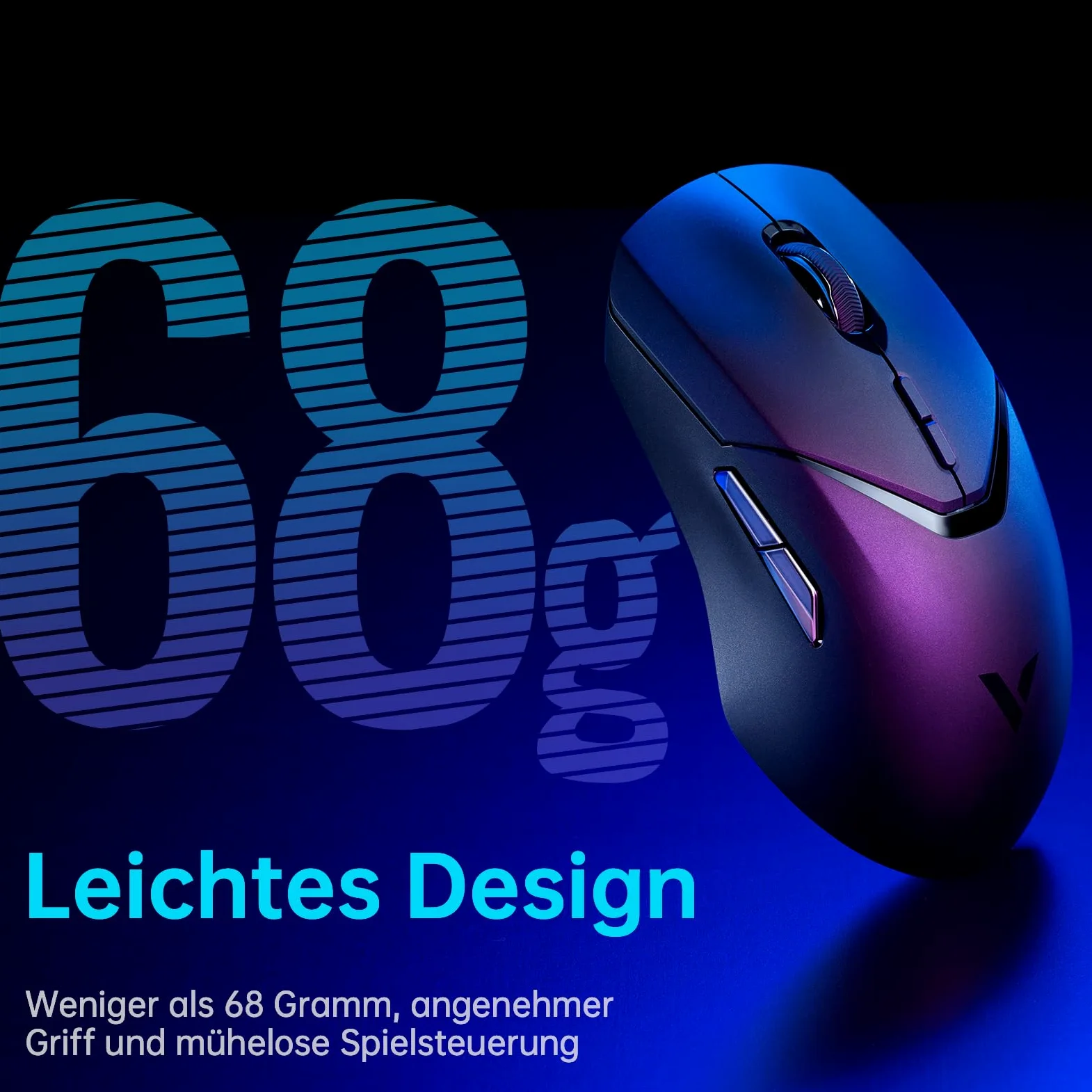 Rapoo VT9PRO 1K Mouse Wireless Gaming 68g Ultraleggero Mouse da Gioco | PAW3398 26K DPI, 1000Hz, Batteria 160 Ore, 10 Tasti Programmabili, Memoria Integrata, Mouse Ricaricabile per PC/ Mac, Bianco