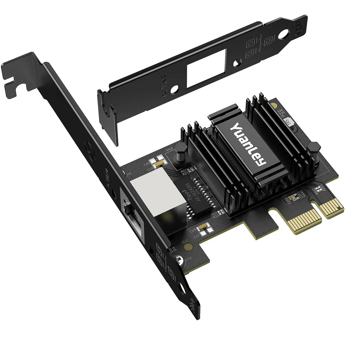 Scheda di Rete PCIe 2.5G, YuanLey Adattatore Ethernet PCI Express 2,5 Gigabit con Realtek RTL8125B, Scheda NIC 2500Mbps Controller LAN RJ45 per PC Windows/Linux/Mac OS con Staffa Low-Profile