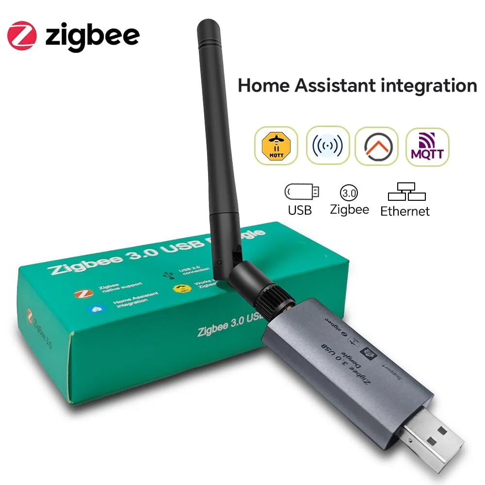 Zigbee 3.0 USB Dongle, Zigbee Gateway con chip EFR32MG21 e antenna esterna SMA, hub USB Zigbee universale, coordinatore per Home Assistant, Zigbee2MQTT, OpenHAB, Plug & Play