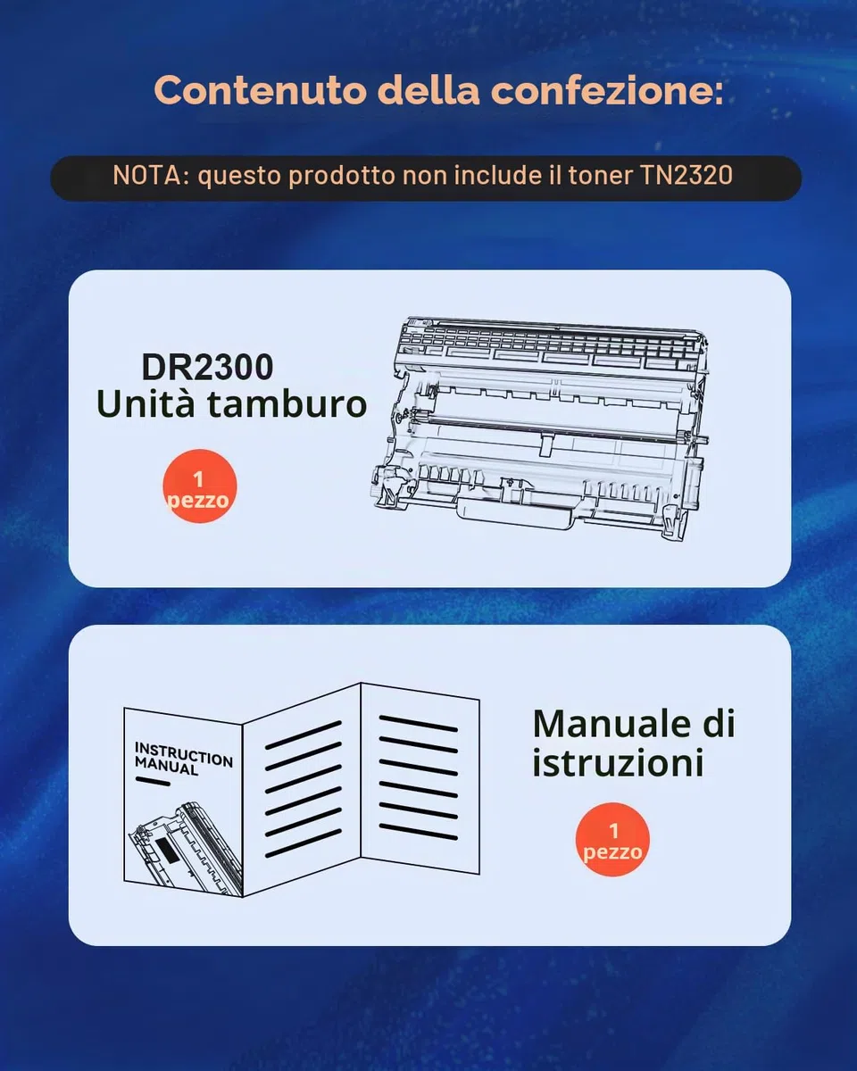 DR2300 Tamburo compatibile con Brother DR-2320 Tamburo DR2320 TN-2320 Toner per Brother MFC-L2700DW MFC-L2700DN MFC-L2720DW HL-L2340DW HL-L2300D DCP-L2520DW DCP-L2540DN MFC-L2740DW