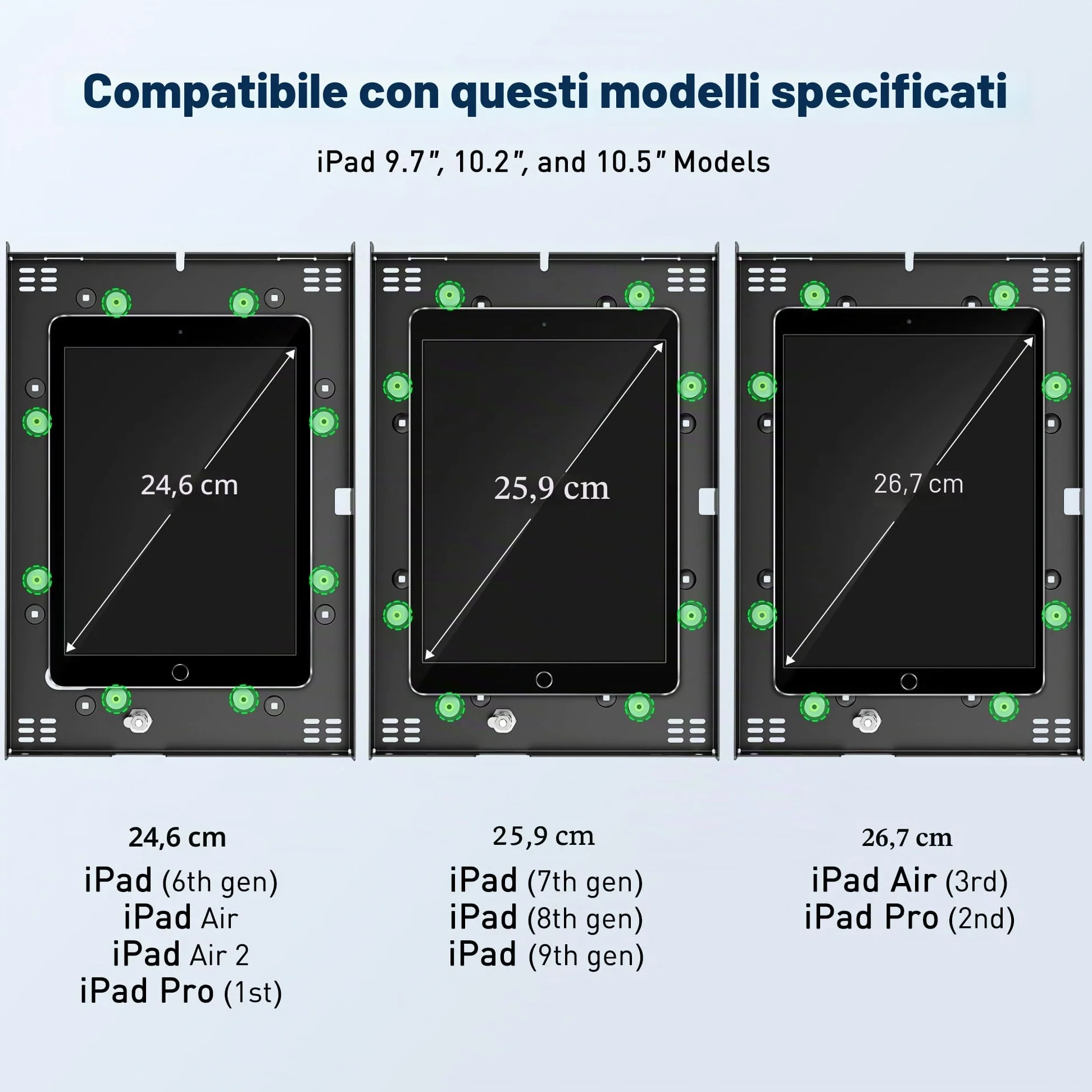 AboveTEK Supporto da Pavimento Antifurto per iPad, Piedistallo per Tablet POS ad alta Sicurezza, Custodia di Sicurezza Regolabile in Altezza con Serratura e Meccanismo a Chiave per iPad Air Pro