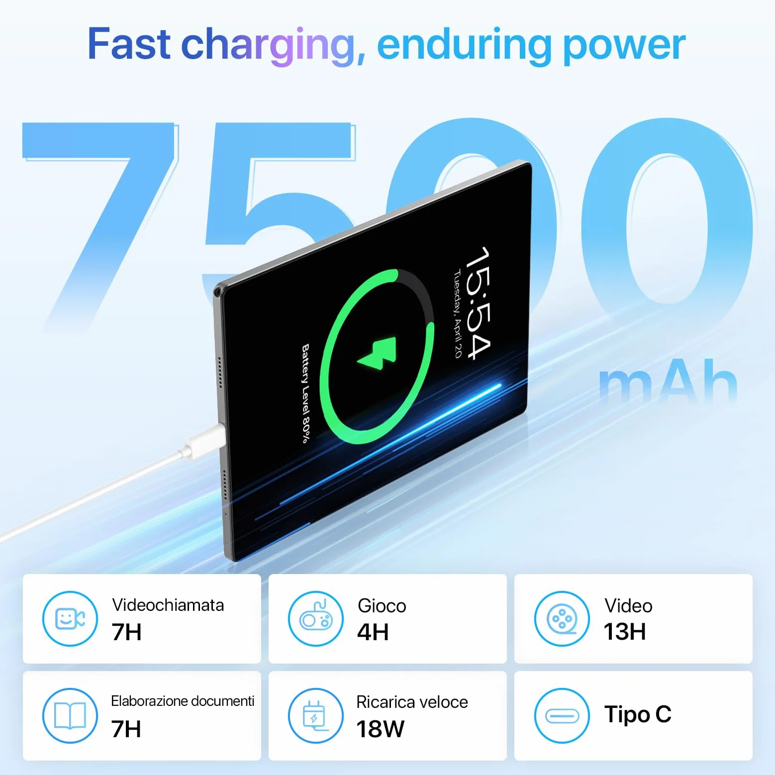 UMIDIGI A13 Tab Tablet 10.51 pollici 2K FHD LCD, 16GB RAM +128GB ROM, Tablet con SIM Slot, 4 Altoparlanti Stereo, Batteria 7500mAh, Dual SIM 4G LTE & GPS & WiFi & Bluetooth, Widevine L1