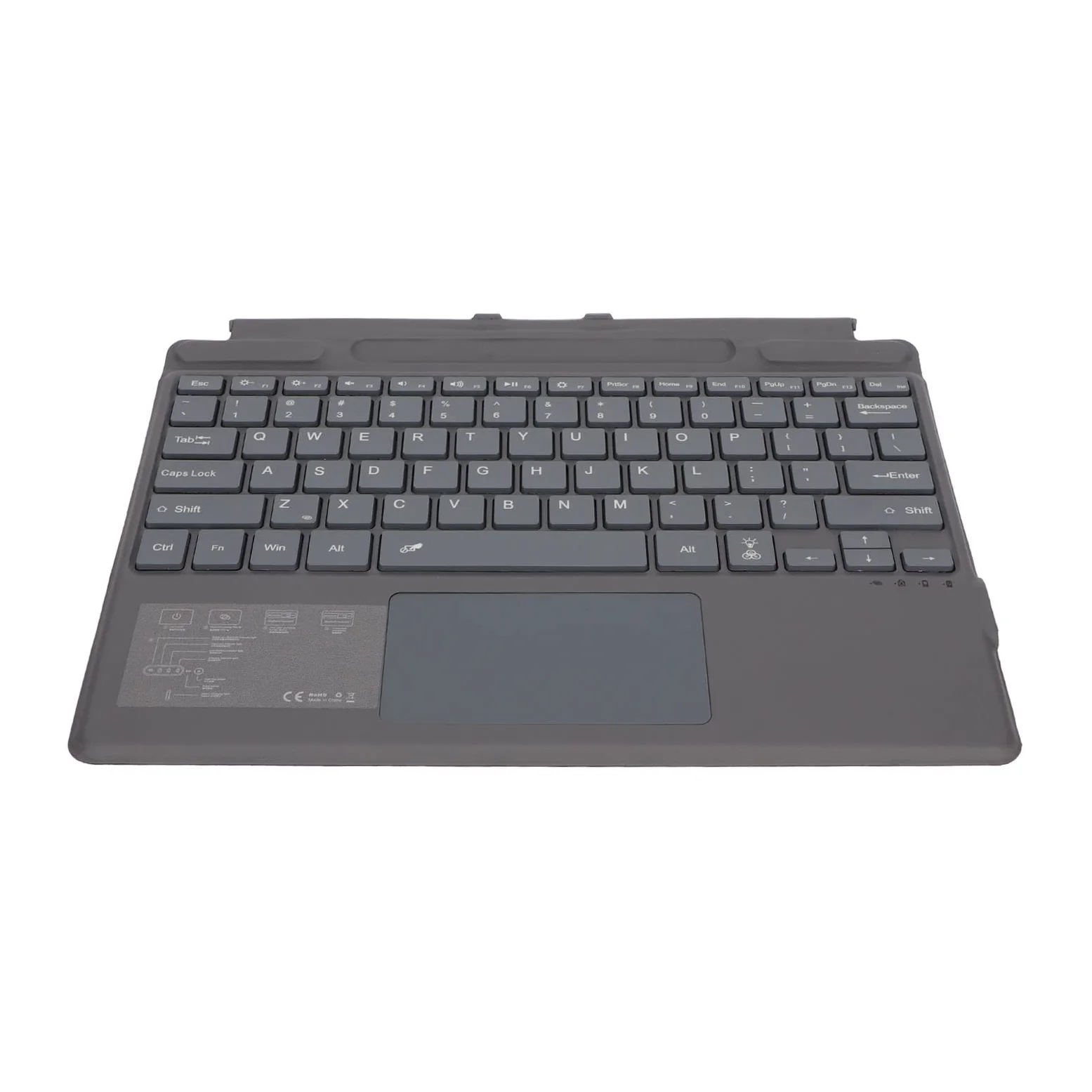 Tastiera Wireless Ultra Slim Notebook, connettività Bluetooth, con Trackpad di Grandi Dimensioni, Retroilluminazione Colorata, Adatto per Pro 8 X, Fino a 10 M di Distanza