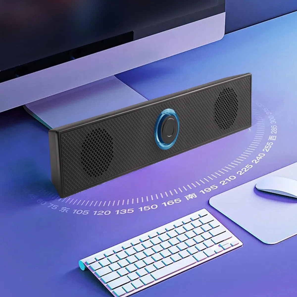 Soundbar cablata e wireless per TV, PC, laptop, altoparlante surround home theater alimentato tramite USB, carillon stereo sottile con audio di alta qualità, nero (modello di ricarica)