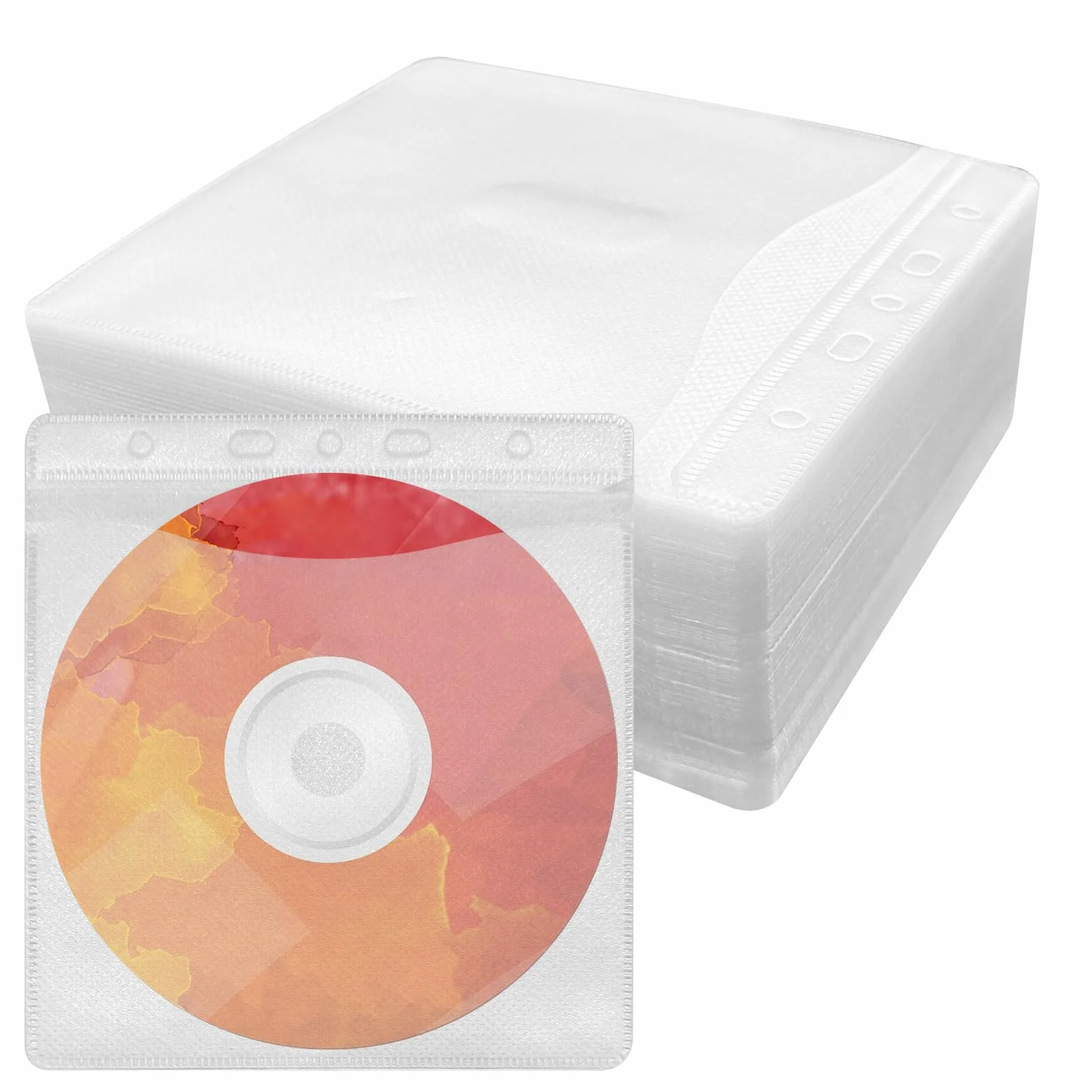 APOMOONS 100 Pezzi Custodia CD/Dvd Plastica Polipropilene Trasparenti Doppia Faccia Porta CD Custodia per la Conservazione CD/Dvd Adatto per CD Singoli E Doppi (Bianco)