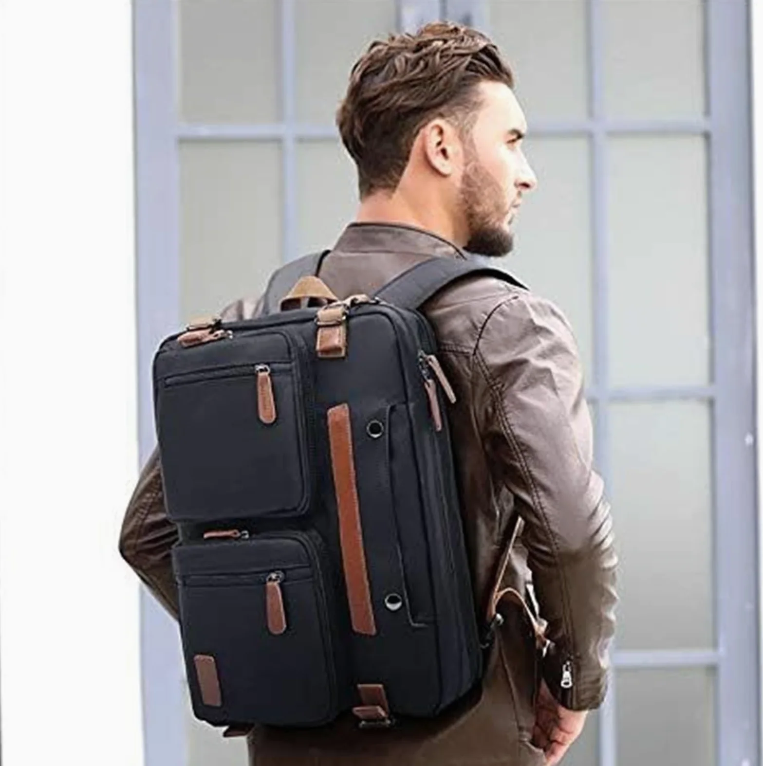 Zaino Porta PC Zaino per Laptop Borsa A Tracolla Borsa A Tracolla Borsa Per Laptop Borsa Da Lavoro Valigetta Da Viaggio Multifunzionale Zaino per PC Portatile Borsa per Laptop(Black,17.3")