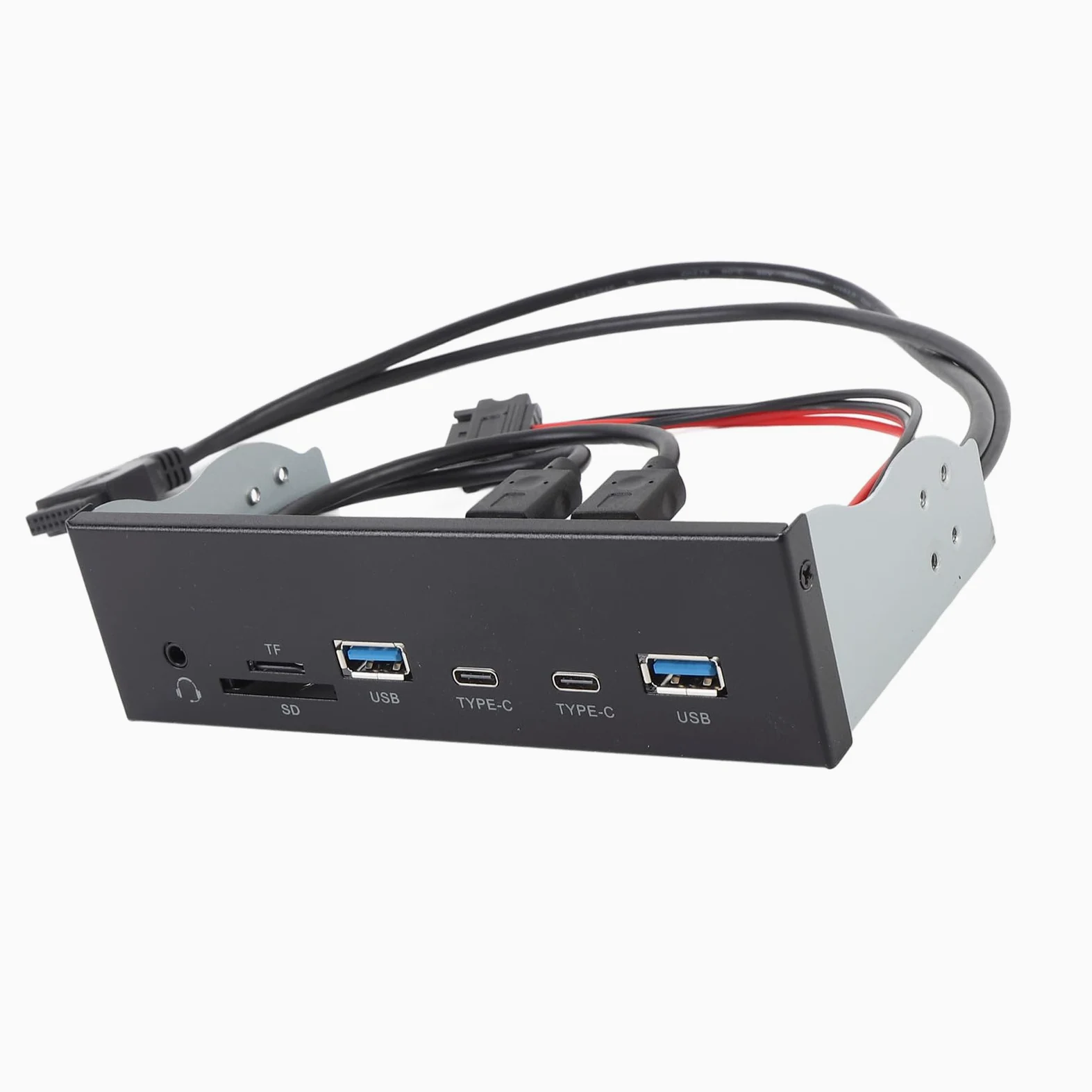 Hub USB C Interno da 19 Pin, 6 Porte USB 3.2 Gen 2x2 Pannello Frontale con 2 A e C, Lettore di Schede di Memoria e Jack, Trasferimento Dati A 5 Gbps, per Case di Computer PC Alloggiamento