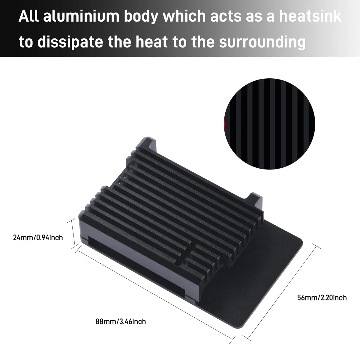 GeeekPi Caso del Dissipatore di Calore per Raspberry Pi 5, Alluminio Passivo di Raffreddamento, Cassa del Metallo per 8GB/4GB