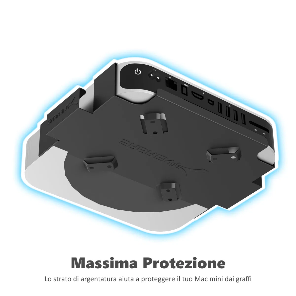 SABRENT Mac Mini VESA Mount/Wall Mount/Under Desk Mount [Black] (BK-MABM)