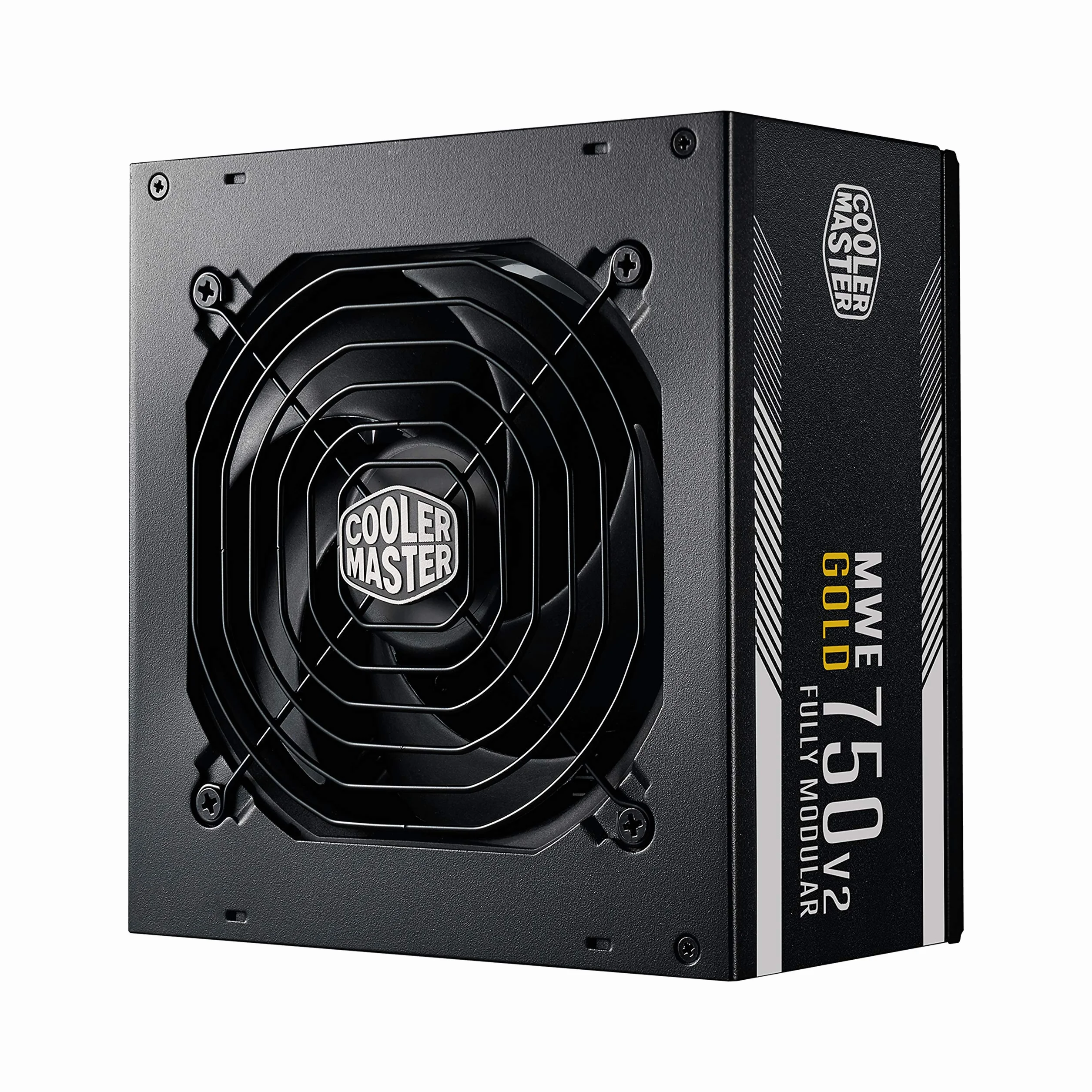 Cooler Master MWE 750 Gold V2 Alimentatore Completamente Modulare (Spina UE) - 80 PLUS Gold da 750W, Cavi Piatti Neri, Ventola HDB da 120mm, Soglia Alta Temperatura -