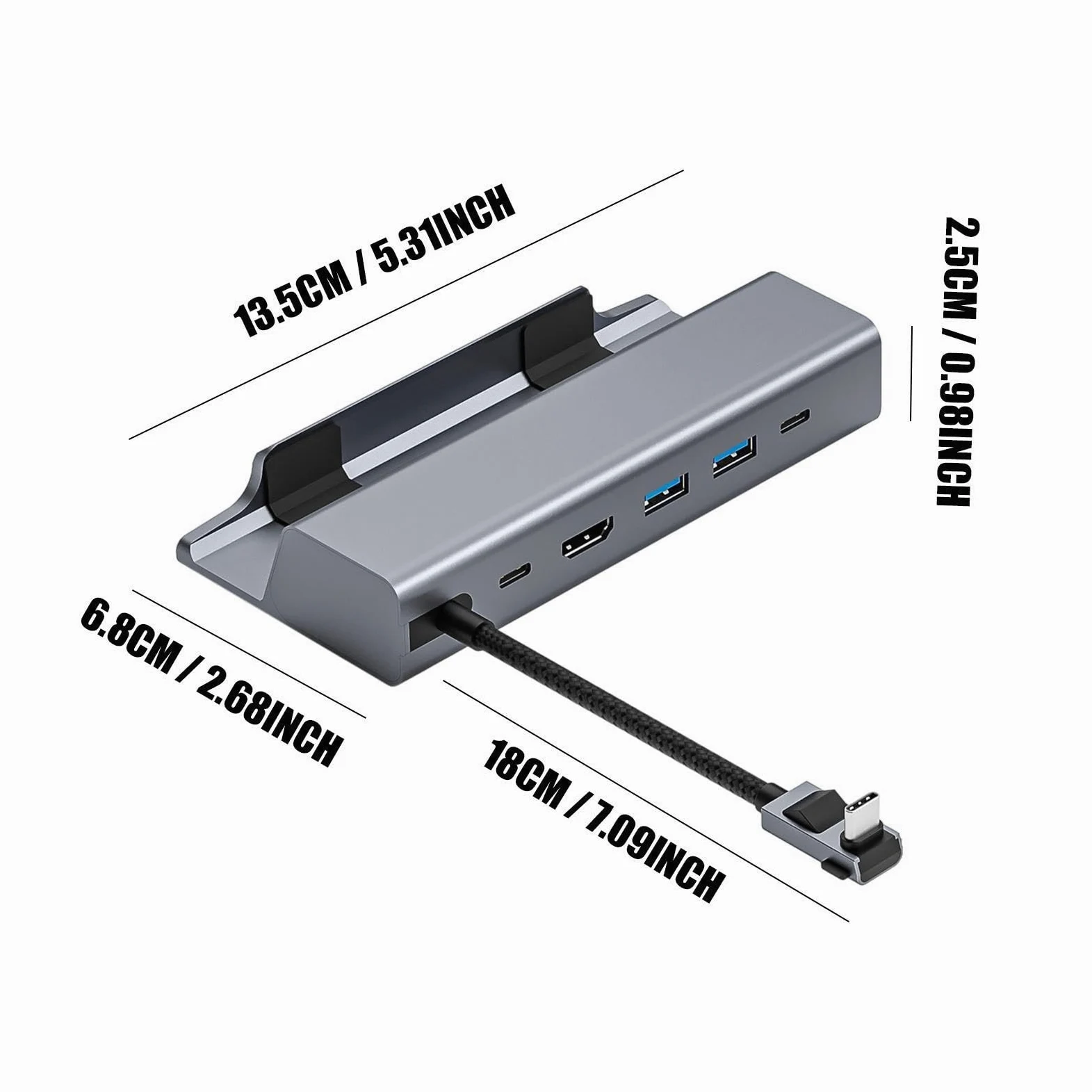 Docking Station per notebook, Docking Station 6 in 1 - Docking Station Hub per 2 Porte USB 3.0, Ricarica PD DA 100 W, USCITA HD 4K 2.0