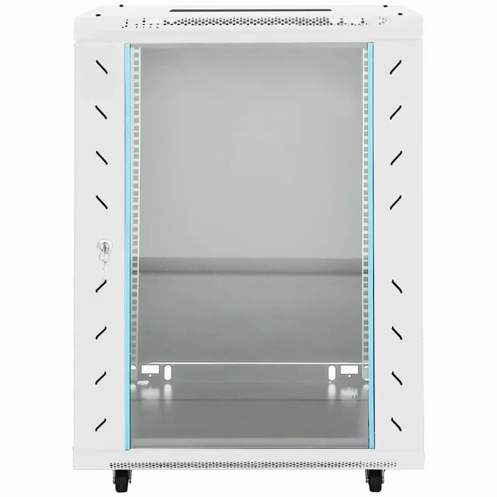 Armadio di rete 15U da 19 pollici, 60 x 45 x 86 cm, con serratura, alloggiamento da parete per tecnologia di rete IT