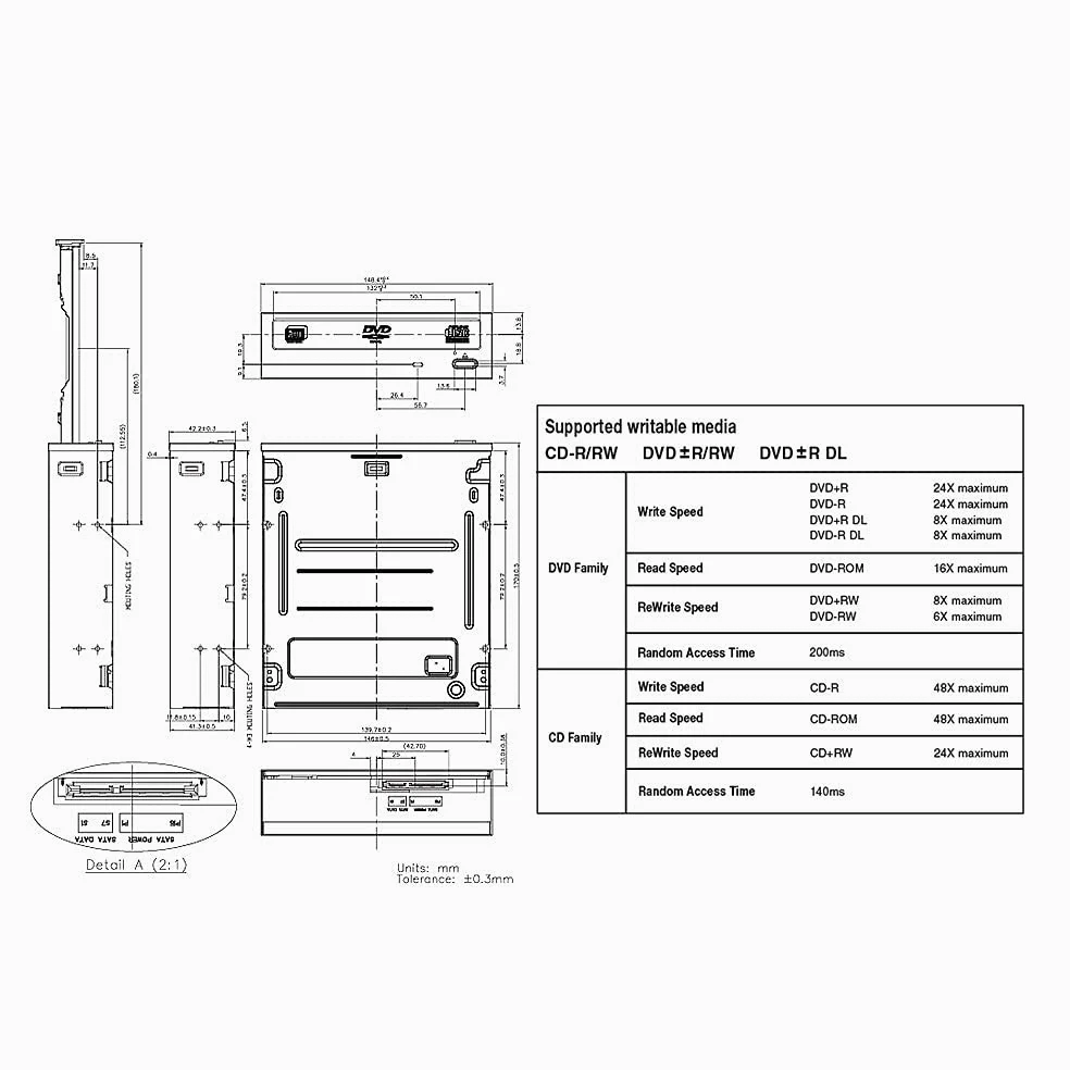 S21 Unità ottiche Super Multi Drive Interno DVR-S21DBK (Bulk)