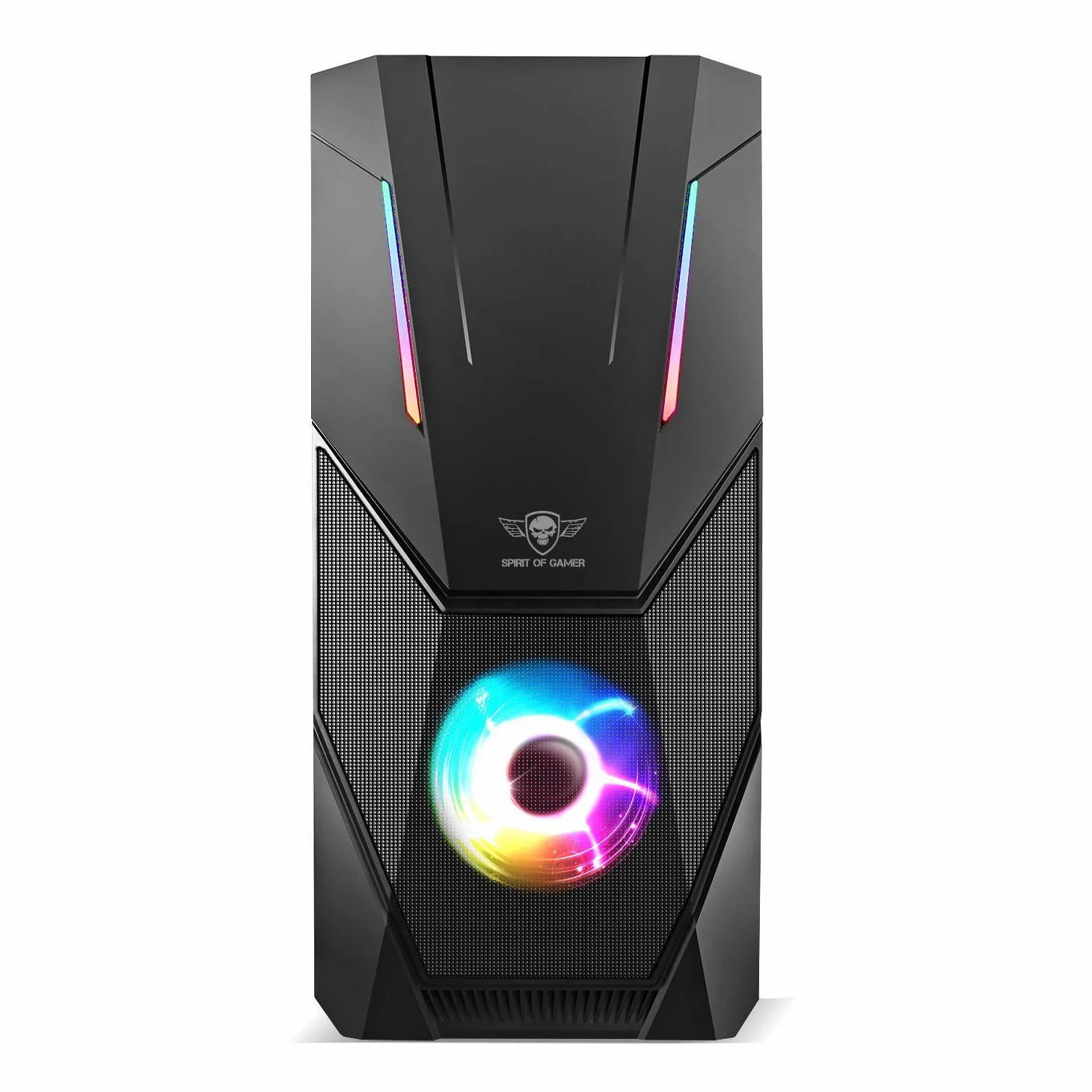 Spirit Of Gamer - Rogue V - PC Gamer ATX/Matx/ITX Case - Pannello Frontale E Parete in Vetro Temperato - 2 X 120mm Ventole RGB LED Indirizzabili - Aura/MSI Mystic/ASROCK 3Pin Compatibile (Rogue V)