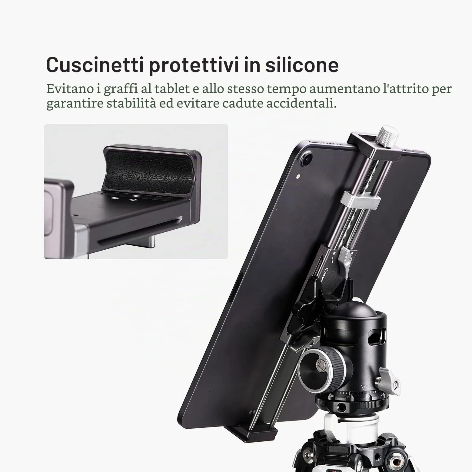 SUNWAYFOTO PC-03 Tablet Laptop Mount Smart Phone Staffa Treppiede Staffa Accessori per Ipad Pro Supporto Arca Swiss Stand Universale