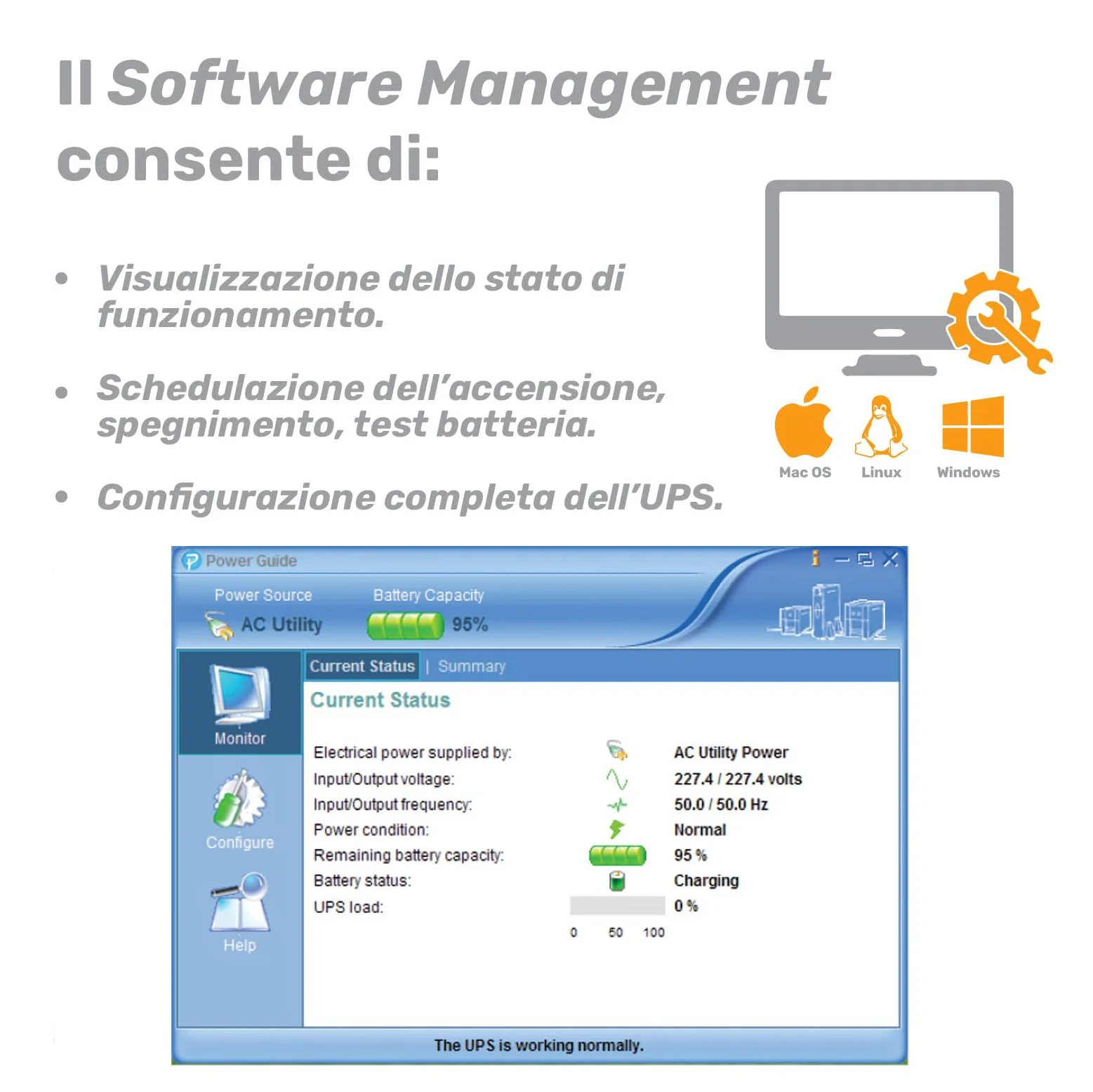 NJOY Echo Pro 3000 Gruppo di Continuità UPS Tower 3000VA 2400 Watt Doppia Conversione OnLine Onda Sinusoidale Pura, 4 Uscite Schuko, USB, RS232, EPO, Slot SNMP, 6 Batterie 12V-7Ah