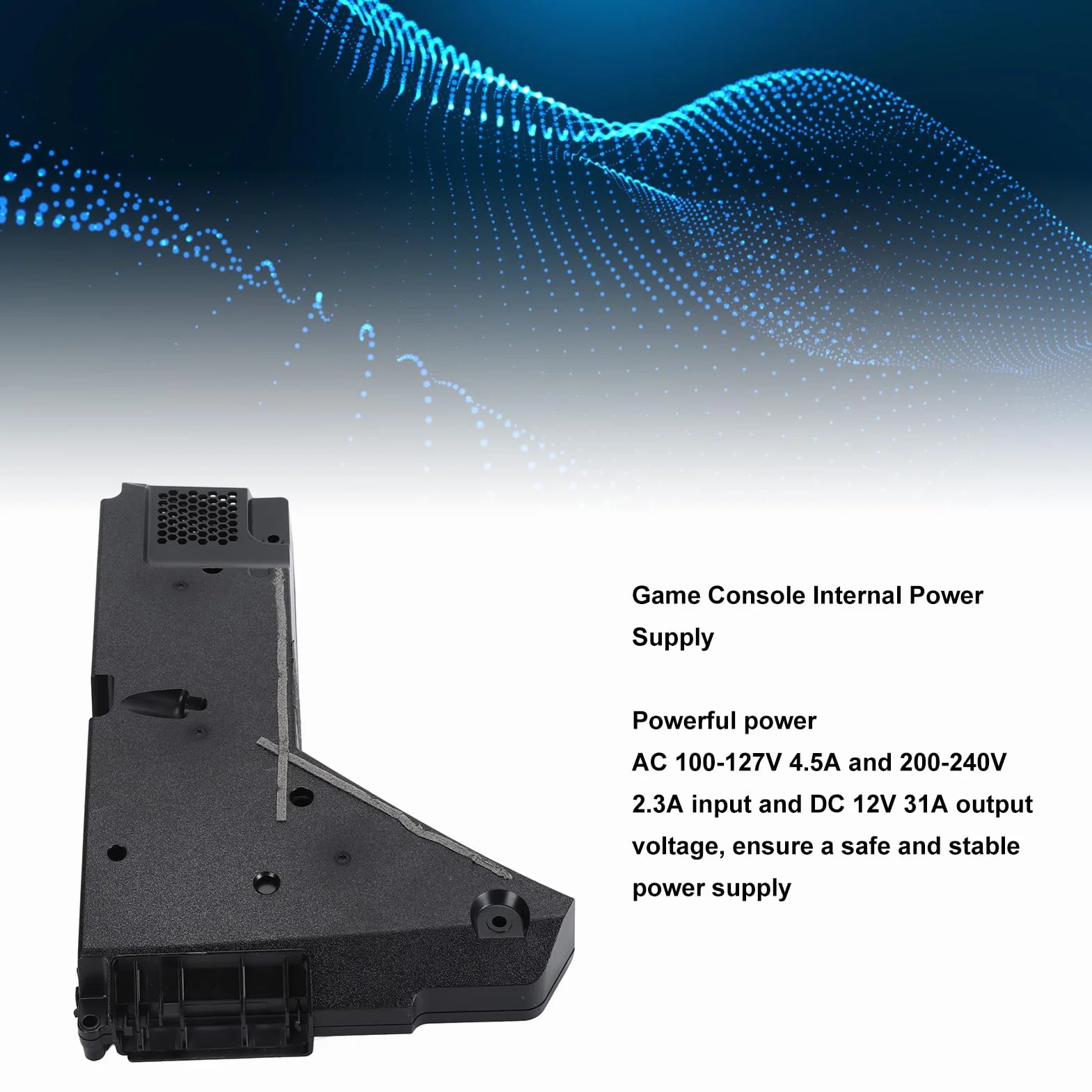 Alimentatore Interno per Console di Gioco, DC 12V 31A, Alimentatore per Console di Gioco Ignifugo, Potenza Ad Alto Rendimento Ad Alta Efficienza Energetica per Console di Gioco