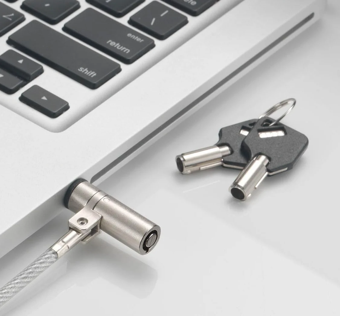 Techly 108262 Lucchetto con Sistema di Sicurezza Wedge-Lock per Notebook Cavo 1,8m Silver