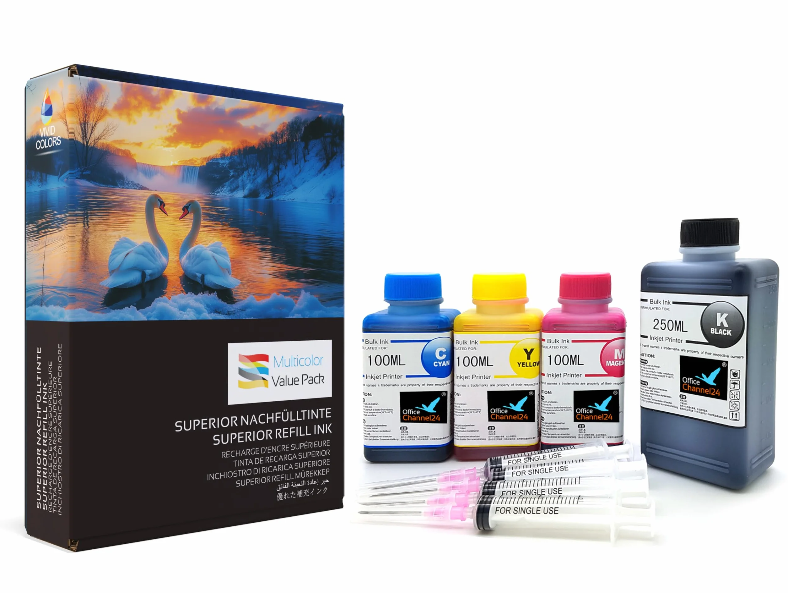 Kit di Ricarica Inchiostro Compatibile con Cartucce HP 301 e HP 301XL – 550ml – Per Stampanti HP DeskJet 2540, 3050, 1050, 1510A, 2050 e Envy 4500, 5530, 4630