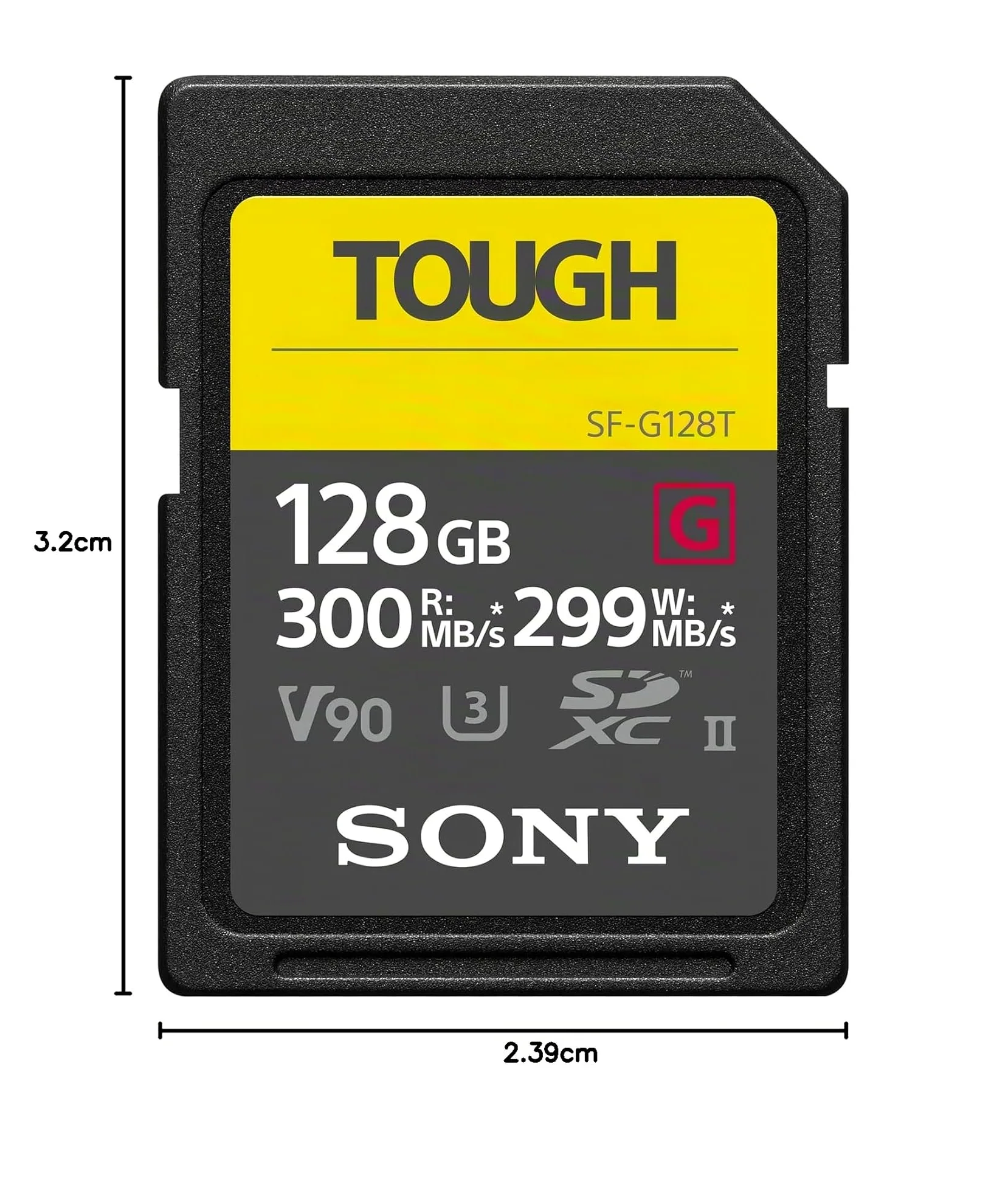 Sony SDXC Pro Tough 128GB – Scheda di memoria Class 10 UHS-II U3 (Resistente agli urti, impermeabile, ad alta velocità di scrittura, ideale per video 4K, compatibile con dispositivi UHS-II)