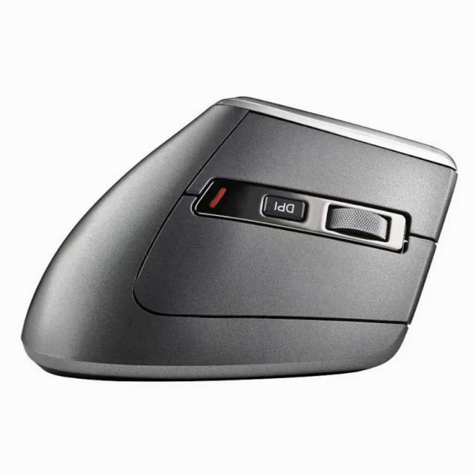 NGS EVO KARMA - Mouse Verticale Ergonomico Senza Fili, Ricaricabile, 5 Pulsanti Silenziosi+Scorrimento, Sensore ottico: 800/1200/1600/3200 DPI, 2.4GHz USB + Bluetooth 3.0 + Bluetooth 5.0, Plug&Play