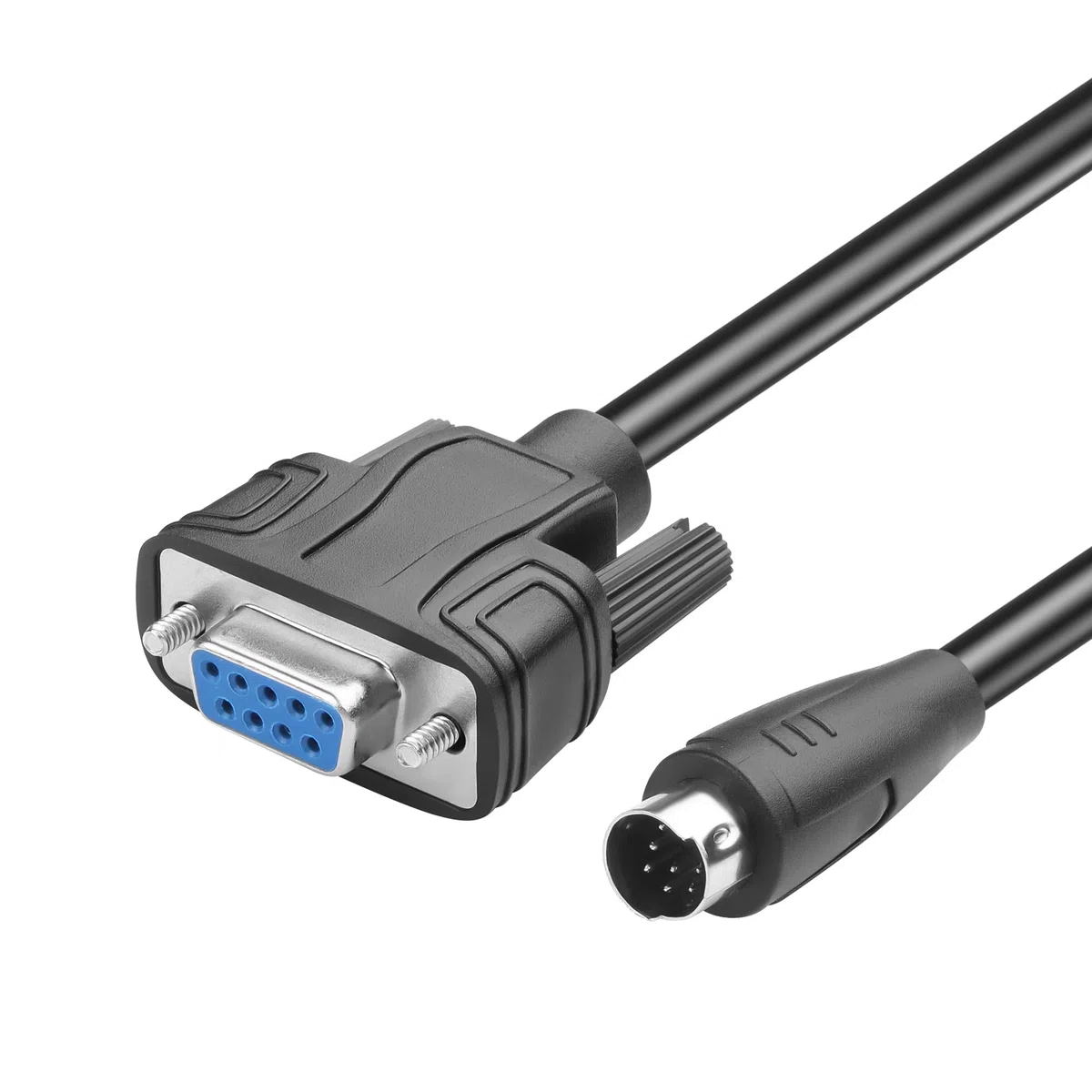 RS232 DB9 to Mini DIN 8-Pin Serial Cable, Male Terminal Screw Adapter Cable for Microphone Scanner Printer - 3.28ft/1M