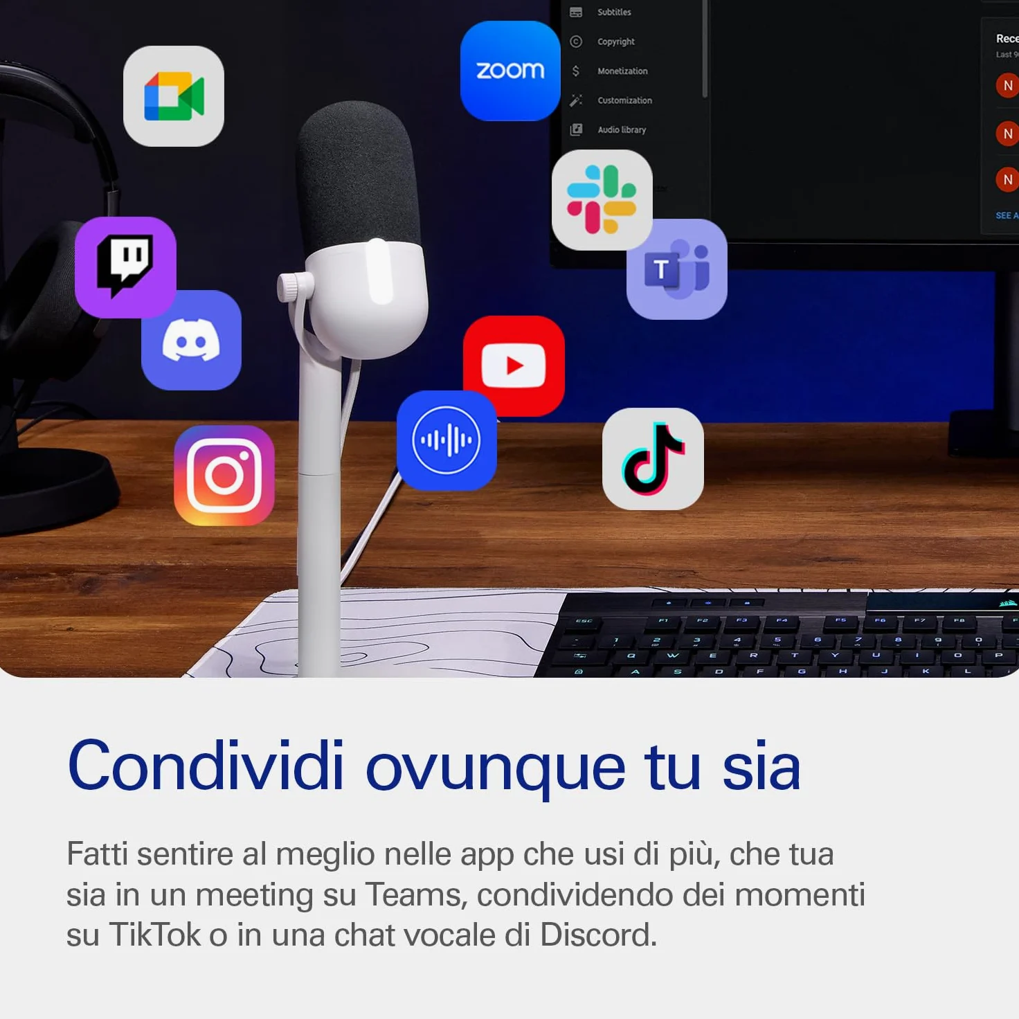 Elgato Wave Neo – Microfono a condensatore USB, funzione Mute, per gaming, streaming, riunioni, registrazioni vocali su Teams/Zoom/OBS/Twitch/YouTube, plug’n'play, per portatili, PC, Mac, iPad, iPhone