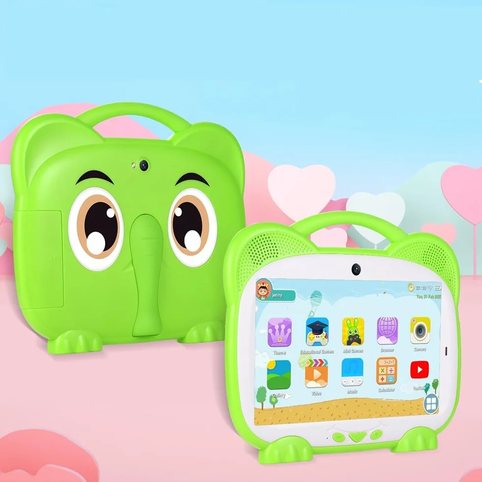 7 tablet per bambini, Quad Core, 1+8G, Dual Card, Android 7.0, tablet per studio e formazione, regalo per bambini, software per bambini, rosa