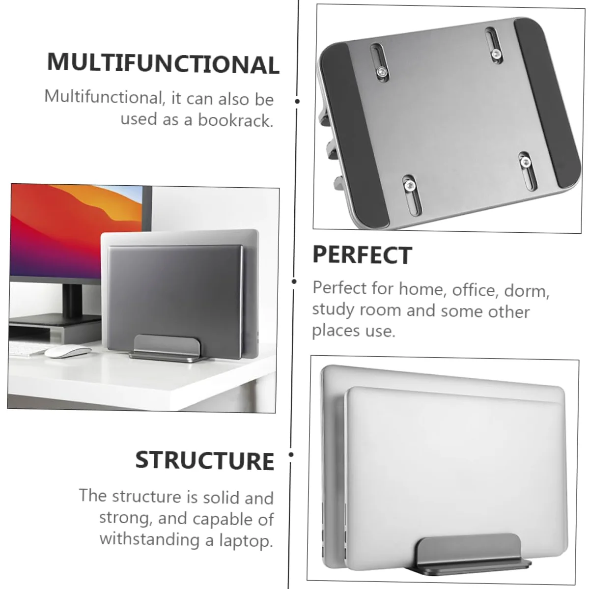 Operitacx Supporto Verticale Per Laptop e Tablet Dock Verticale in Lega Di Alluminio Stabile e Salva Spazio Per Uso Da Scrivania