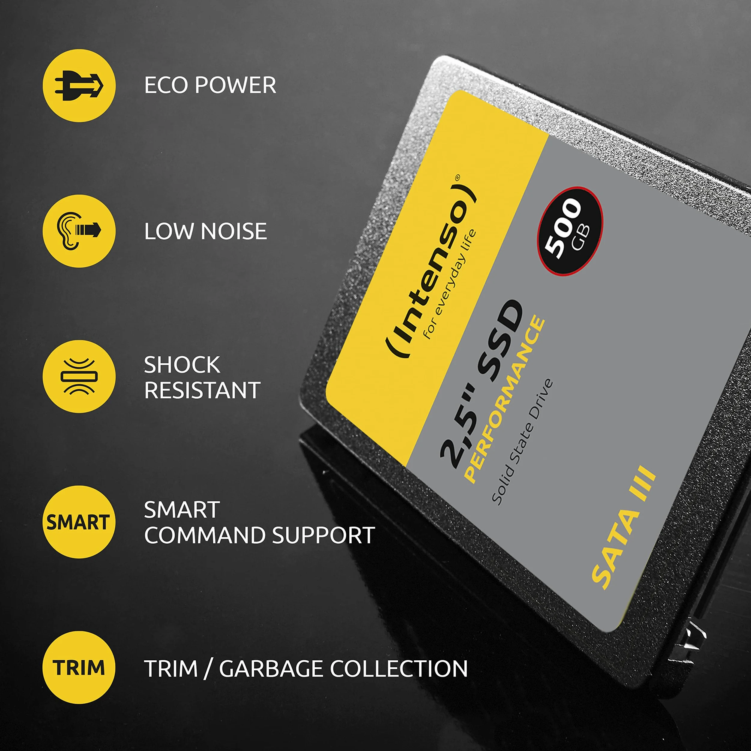 Intenso SSD SATA III da 2,5 pollici 128 GB 550 MB/s Nero