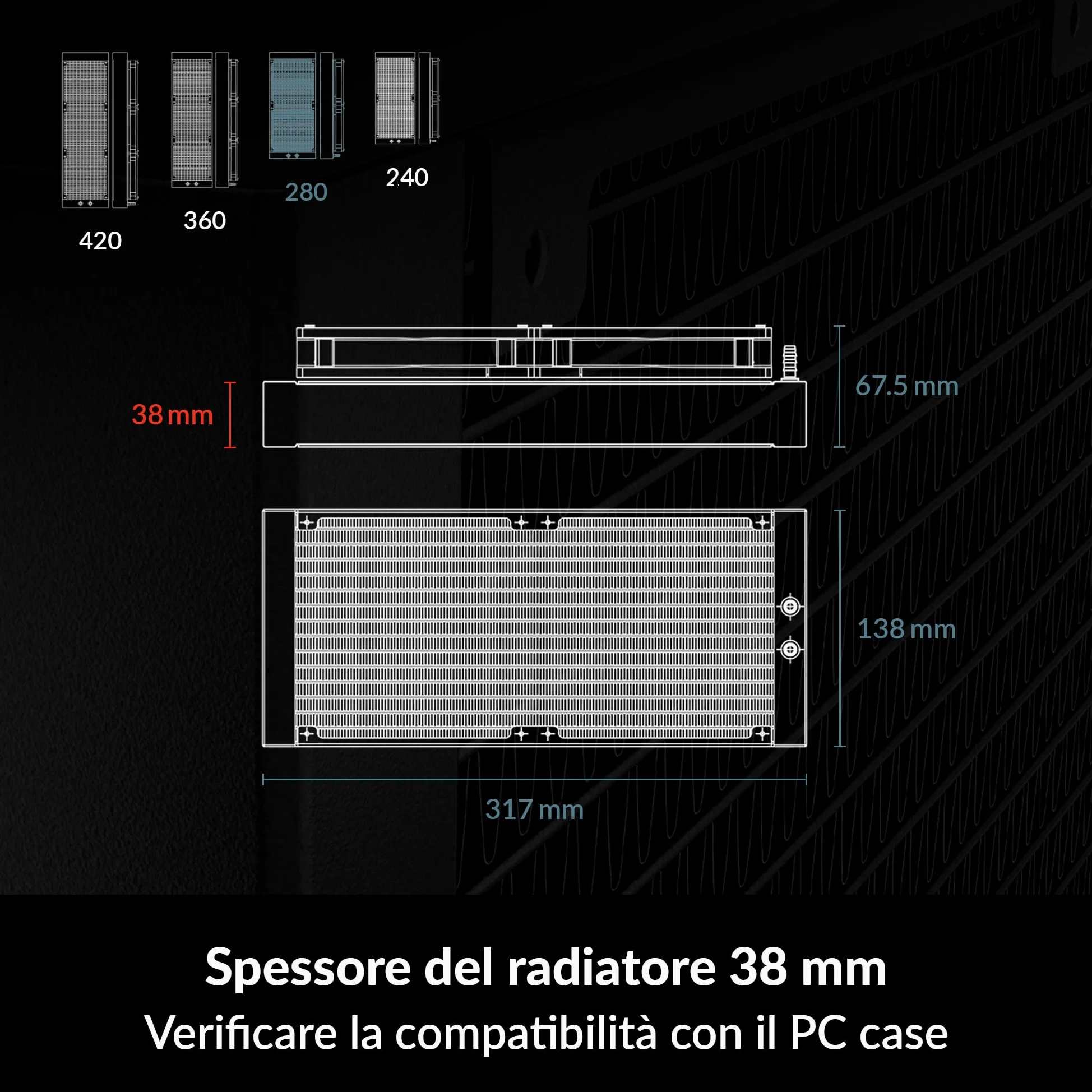 ARCTIC Liquid Freezer III 280 A-RGB (nero)- Sistema di raffreddamento ad acqua per PC, dissipatore a liquido All-in-One per CPU AIO, compatibile con Intel e compatibile con AMD, pompa efficiente