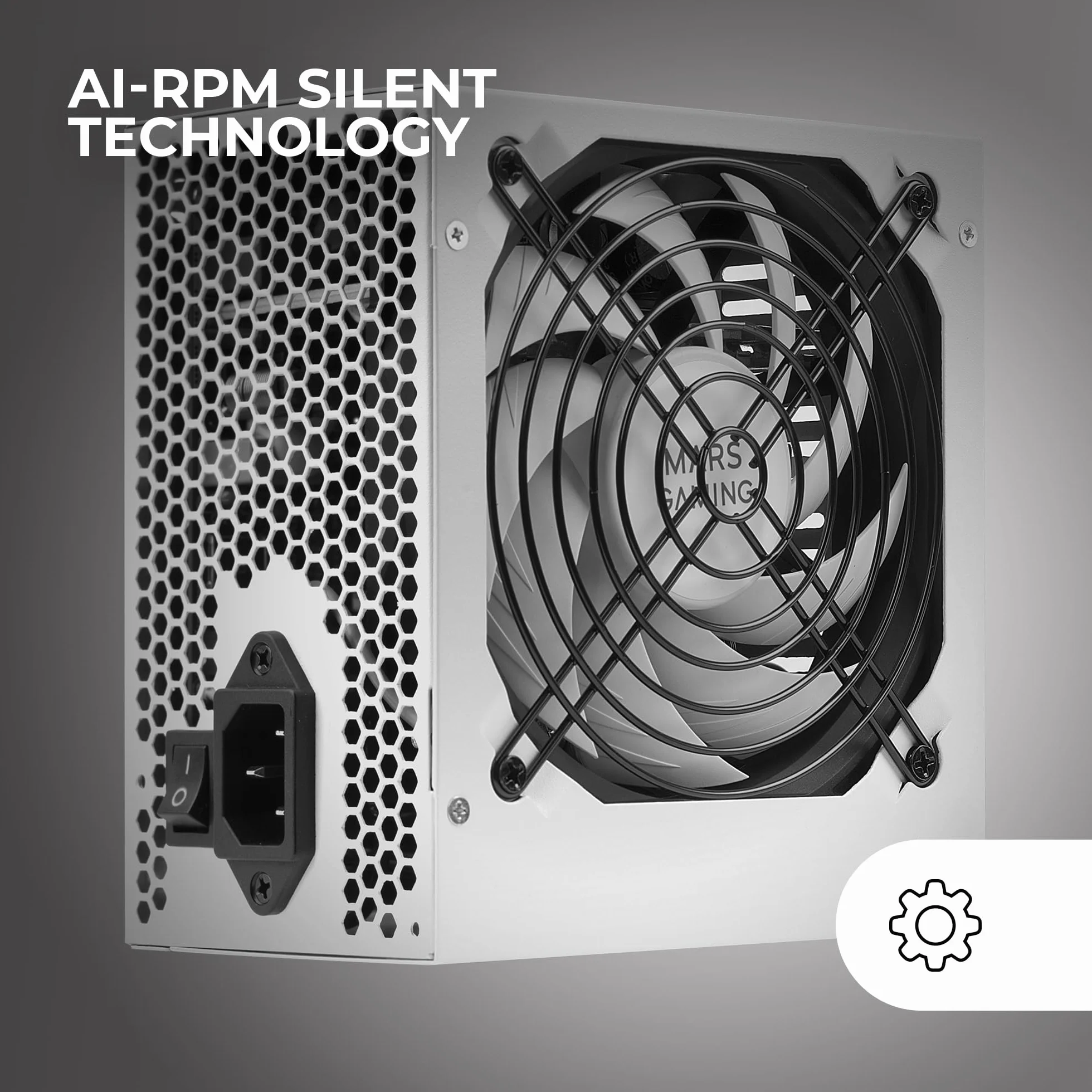 Mars Gaming MPIII850, Alimentatore PC ATX 850W, 5 Anni di Garanzia, 85% di Efficienza, Sistema Digitale APFC, Ventola FDB 120mm AI-RPM, Tecnologie DC-DC e SMD, Cavi Piatte Extra-lunghi, Bianco
