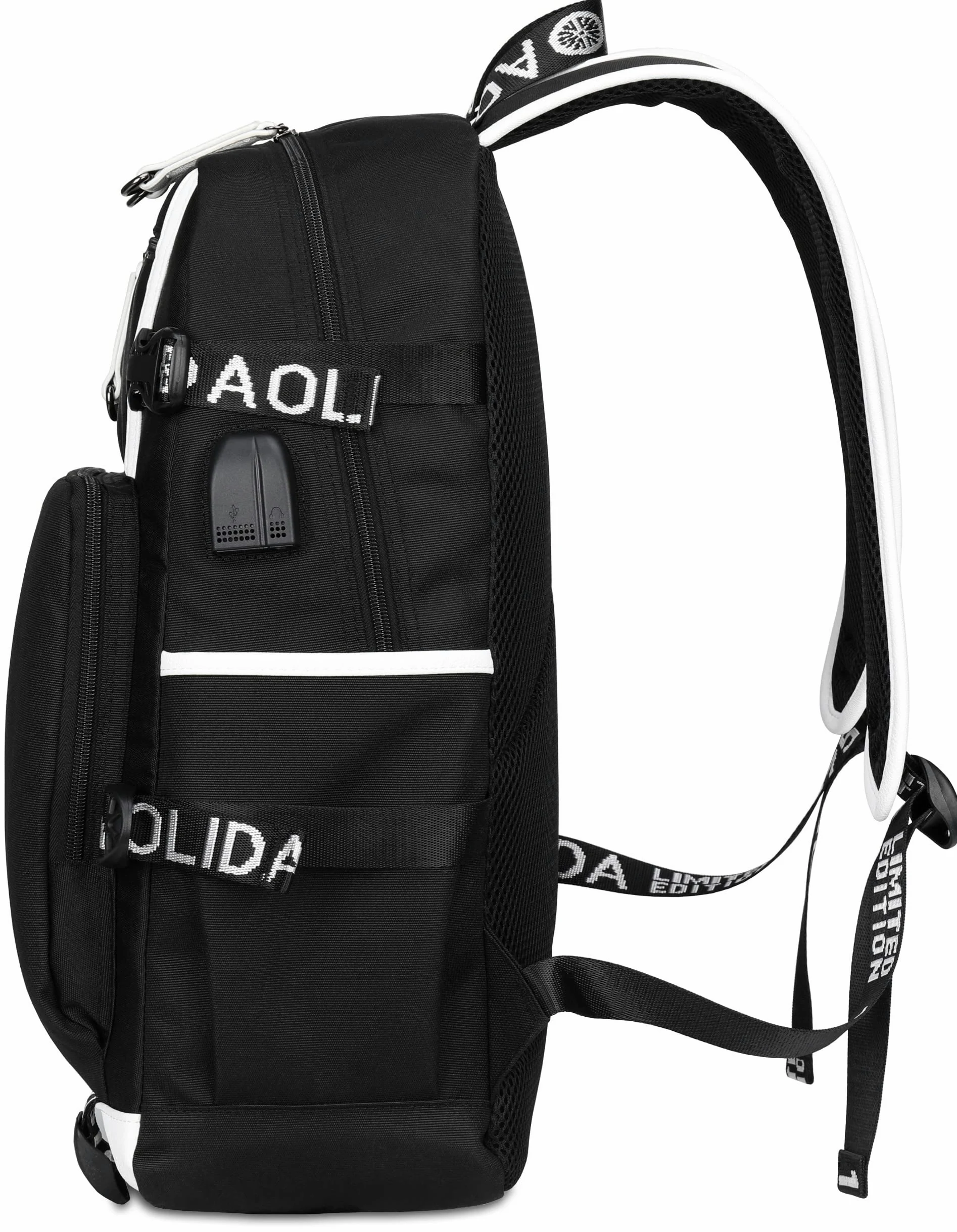 Roffatide Anime Demon Slayer Zaino per laptop stampato con porta di ricarica USB e porta per cuffie